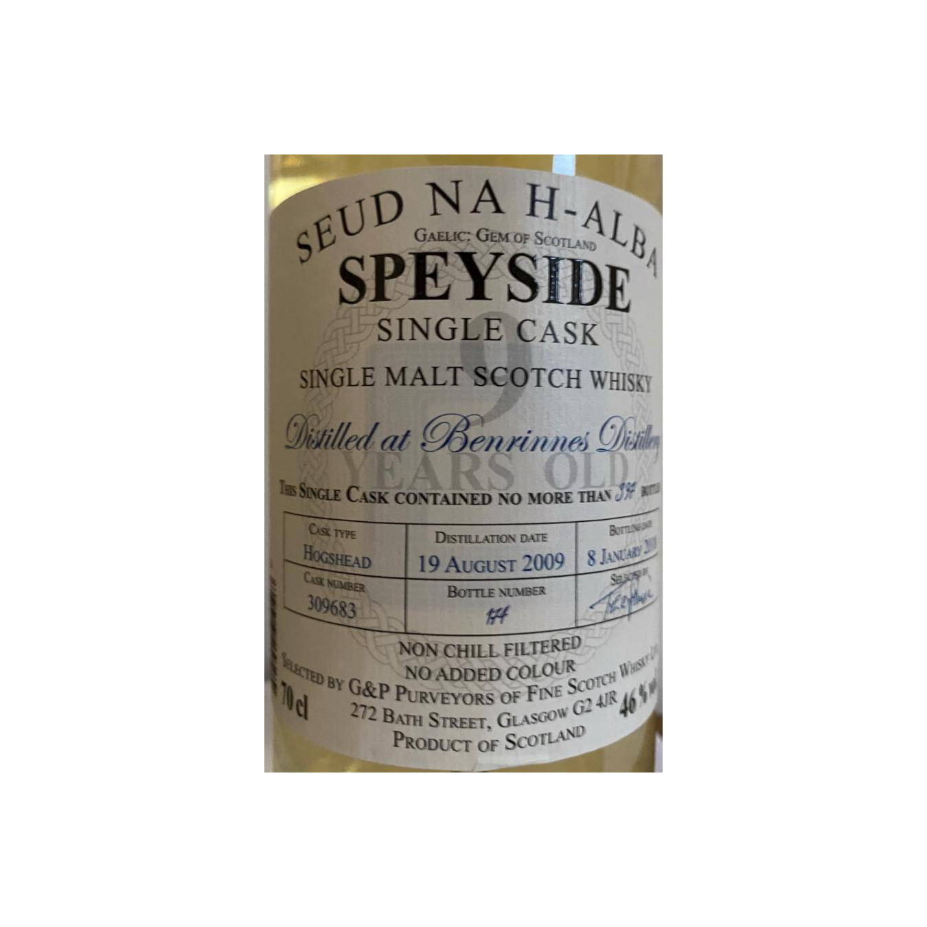 Benrinnes 2009 9 Years Single Malt Whisky 2