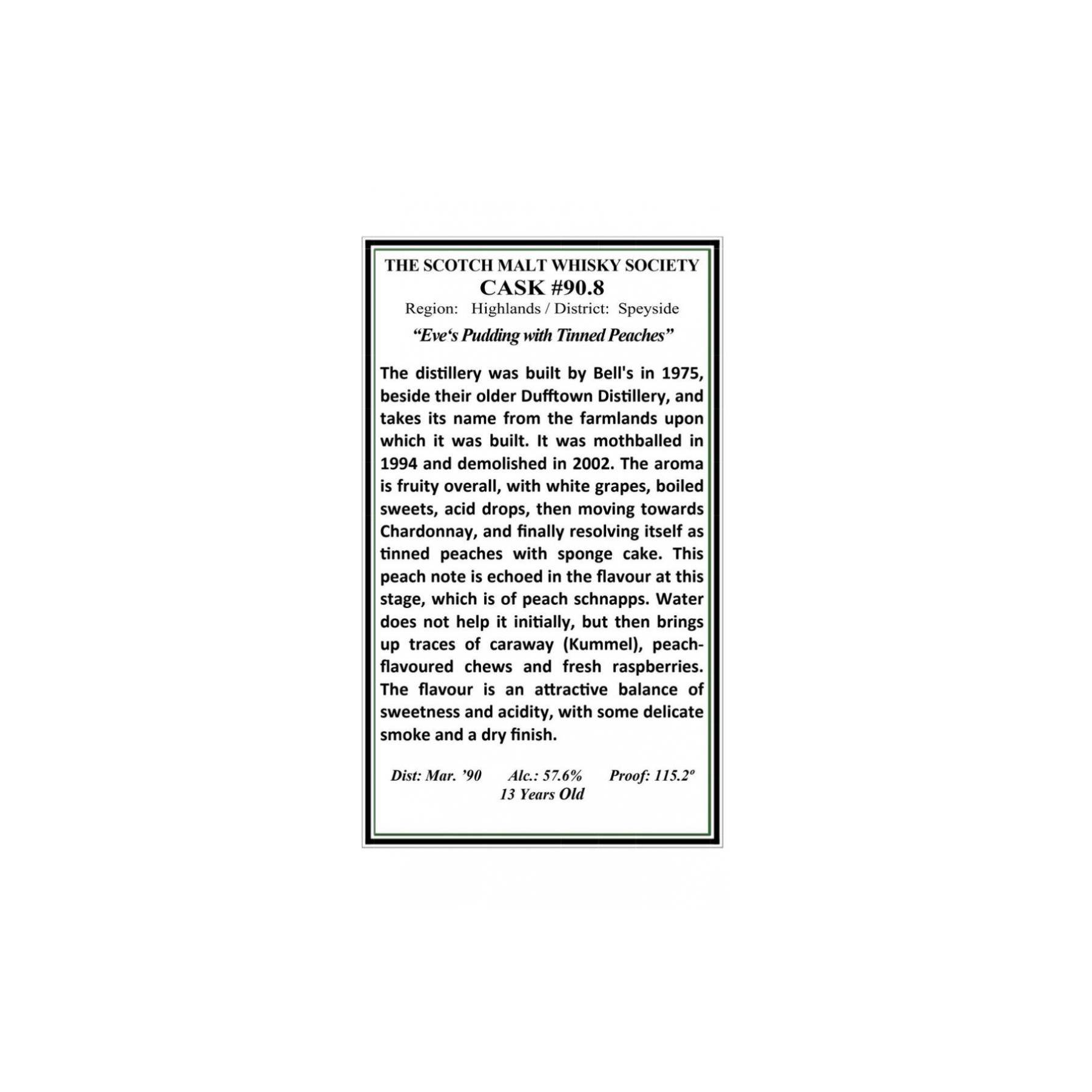 The Scotch Malt Whisky Society 1990 13 Years Single Malt Whisky