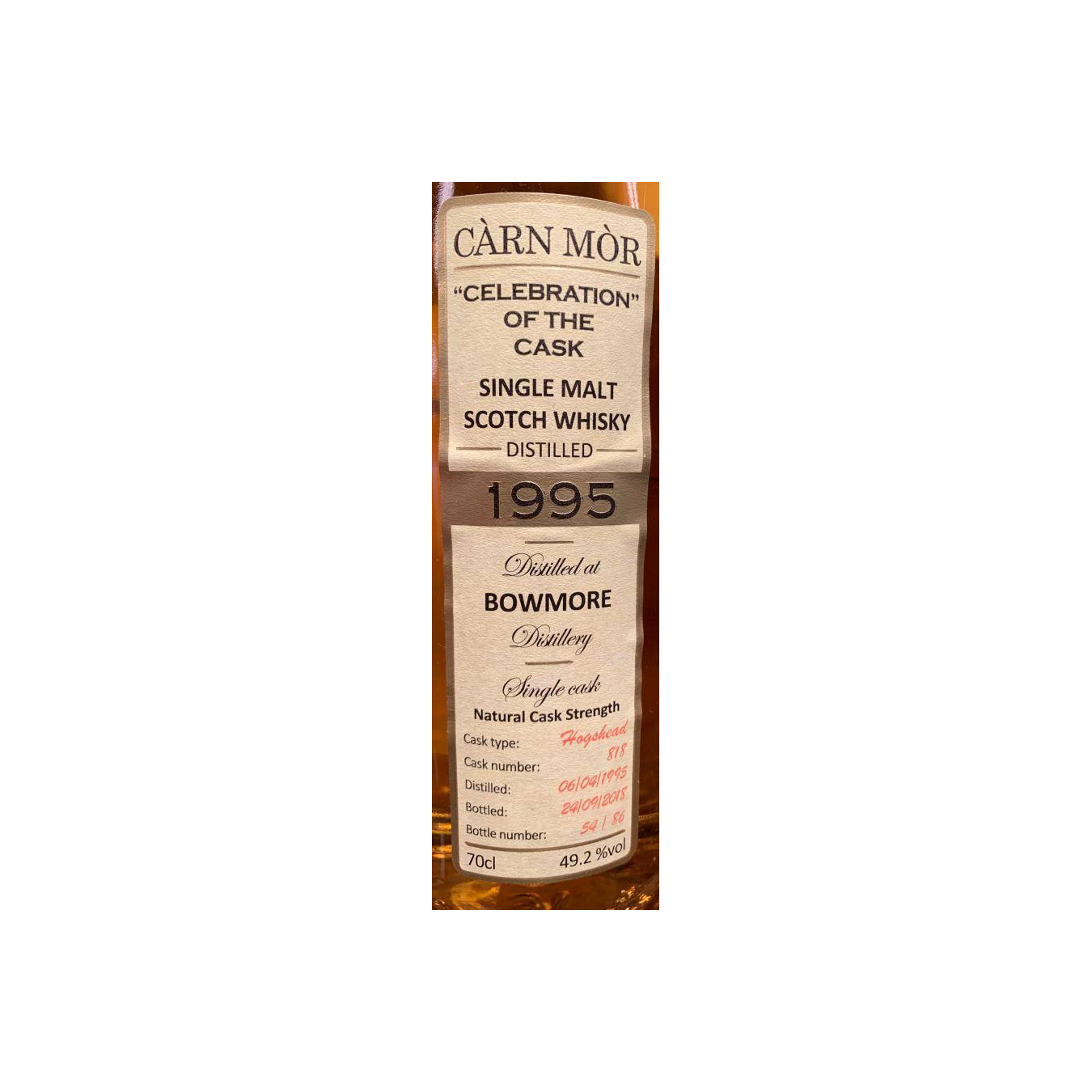 Bowmore 1995 23 Years Single Malt Whisky