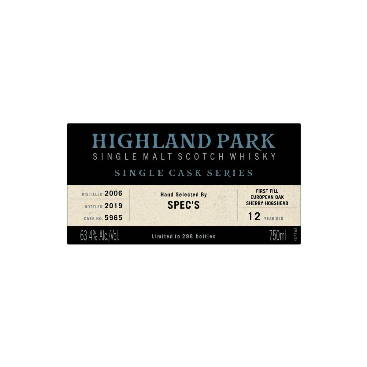 Highland Park Single Cask 2006 12 Years Single Malt Whisky 2