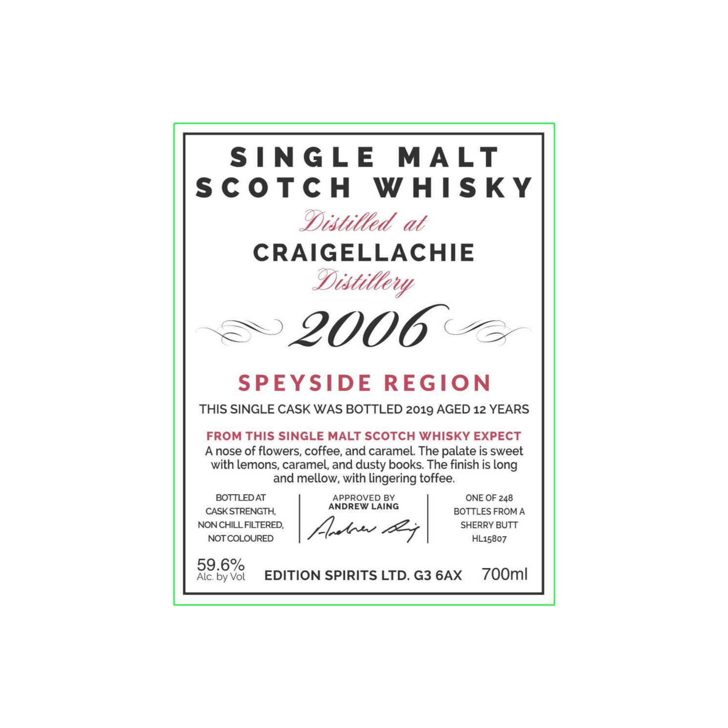 Craigellachie The First Editions 2006 12 Years Single Malt Whisky 2