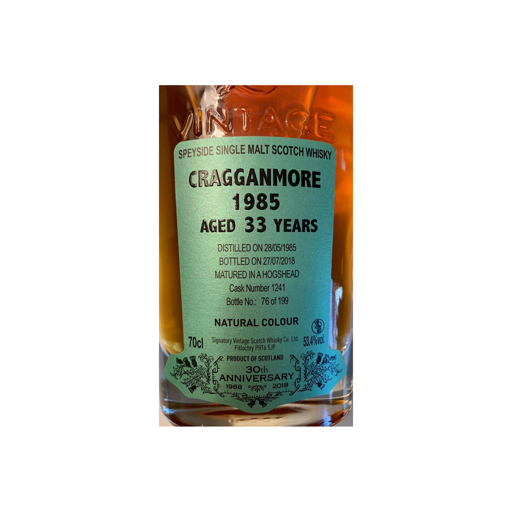 Cragganmore 1985 33 Years Single Malt Whisky 2