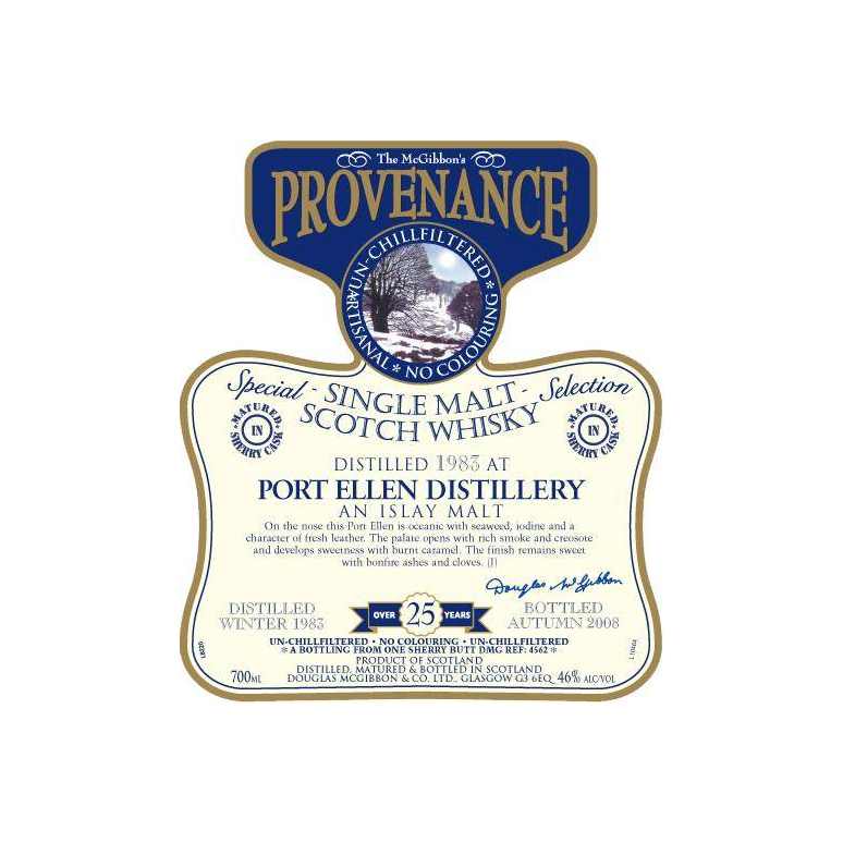Port Ellen McGibbon's Provenance 1983 25 Years Single Malt Whisky 2