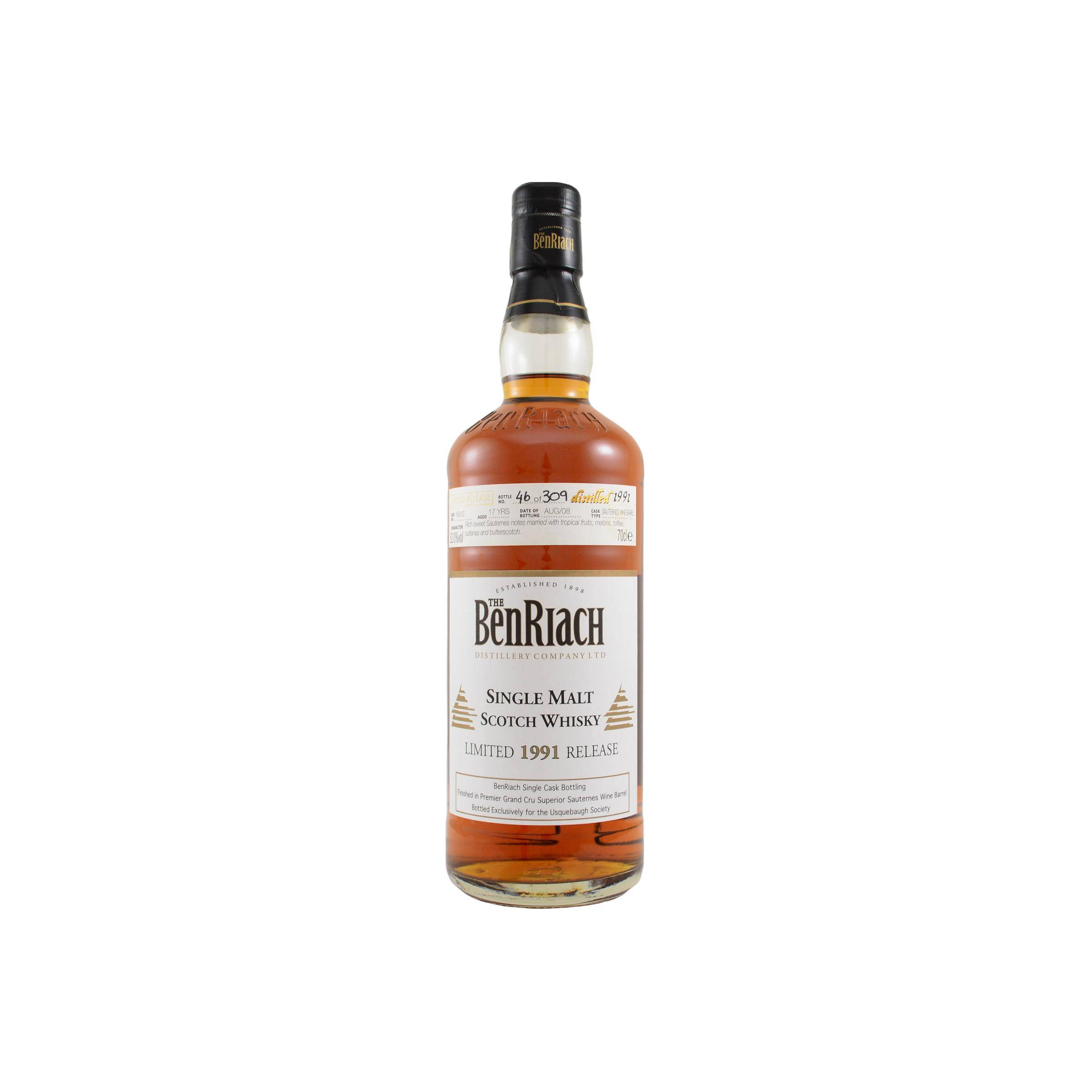 BenRiach Single Cask 1991 17 Years Single Malt Whisky