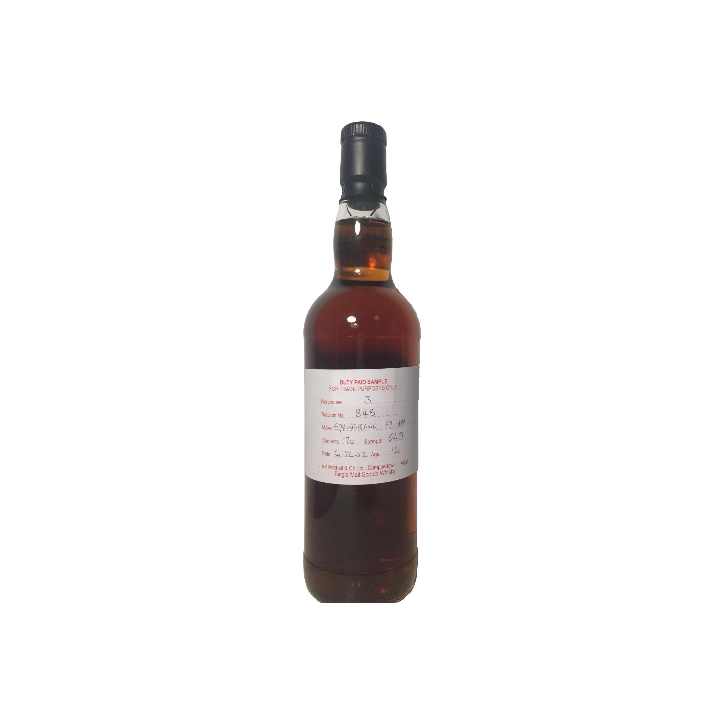Springbank Duty Paid Sample - For Trade Purposes Only 2002 16 Years Single Malt Whisky