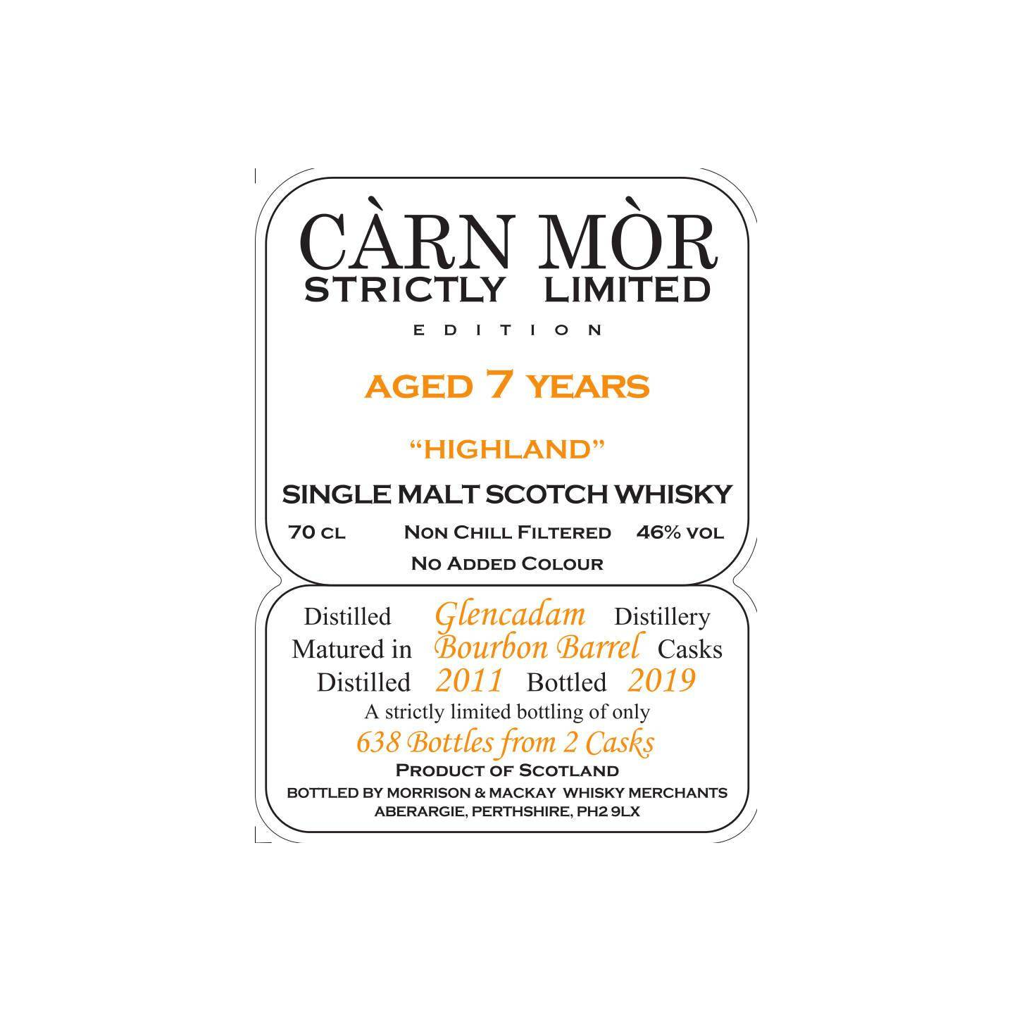 Glencadam 2011 7 Years Single Malt Whisky
