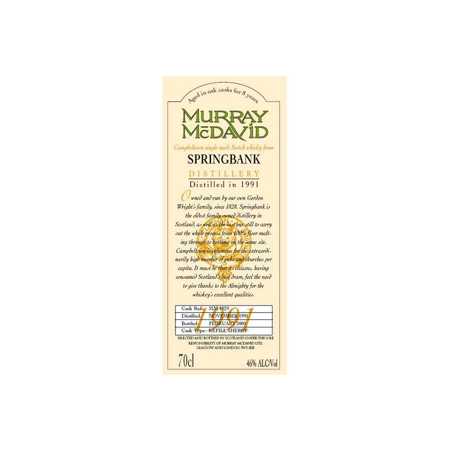 Springbank 1991 8 Years Single Malt Whisky 2