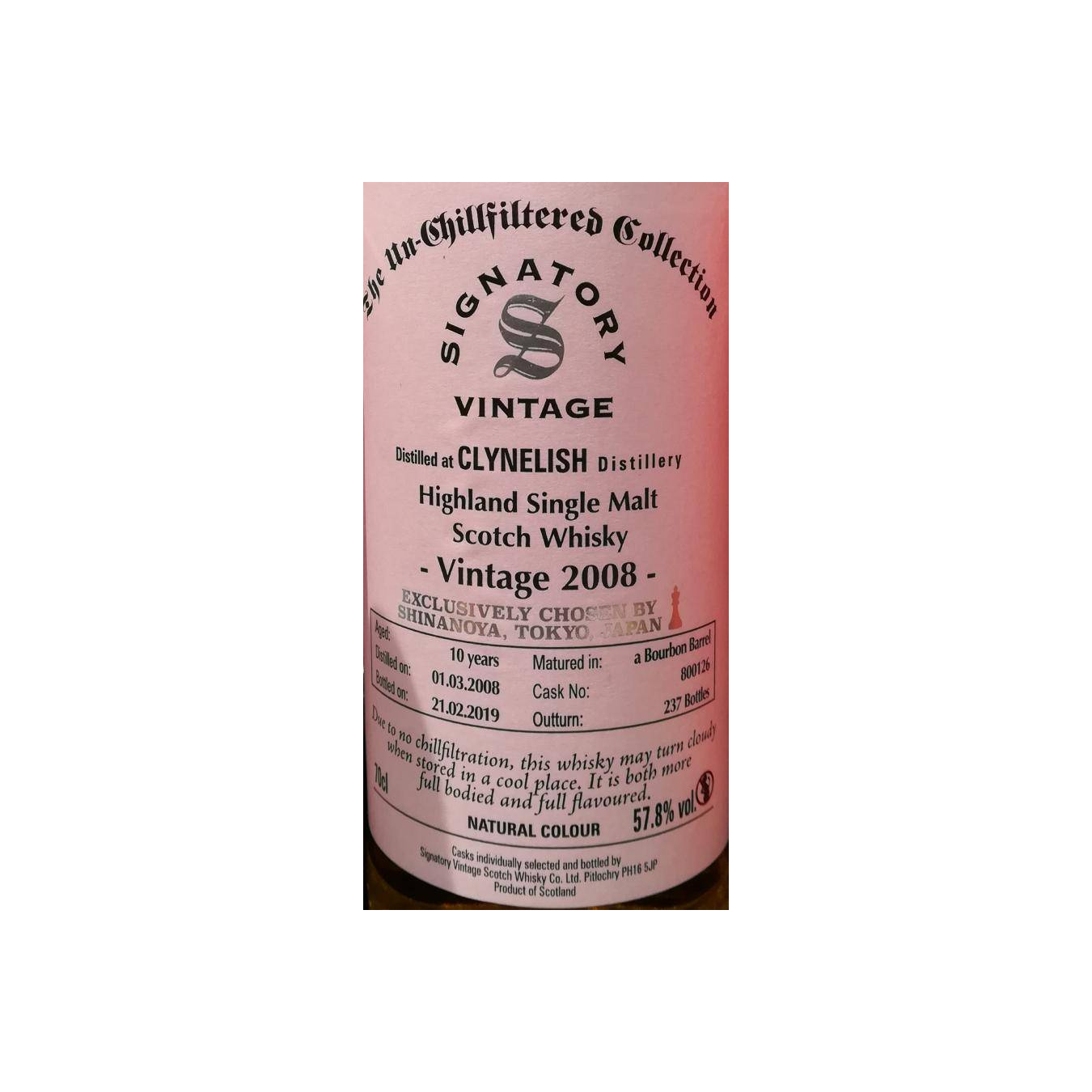 Clynelish The Un-Chillfiltered Collection 2008 10 Years Single Malt Whisky