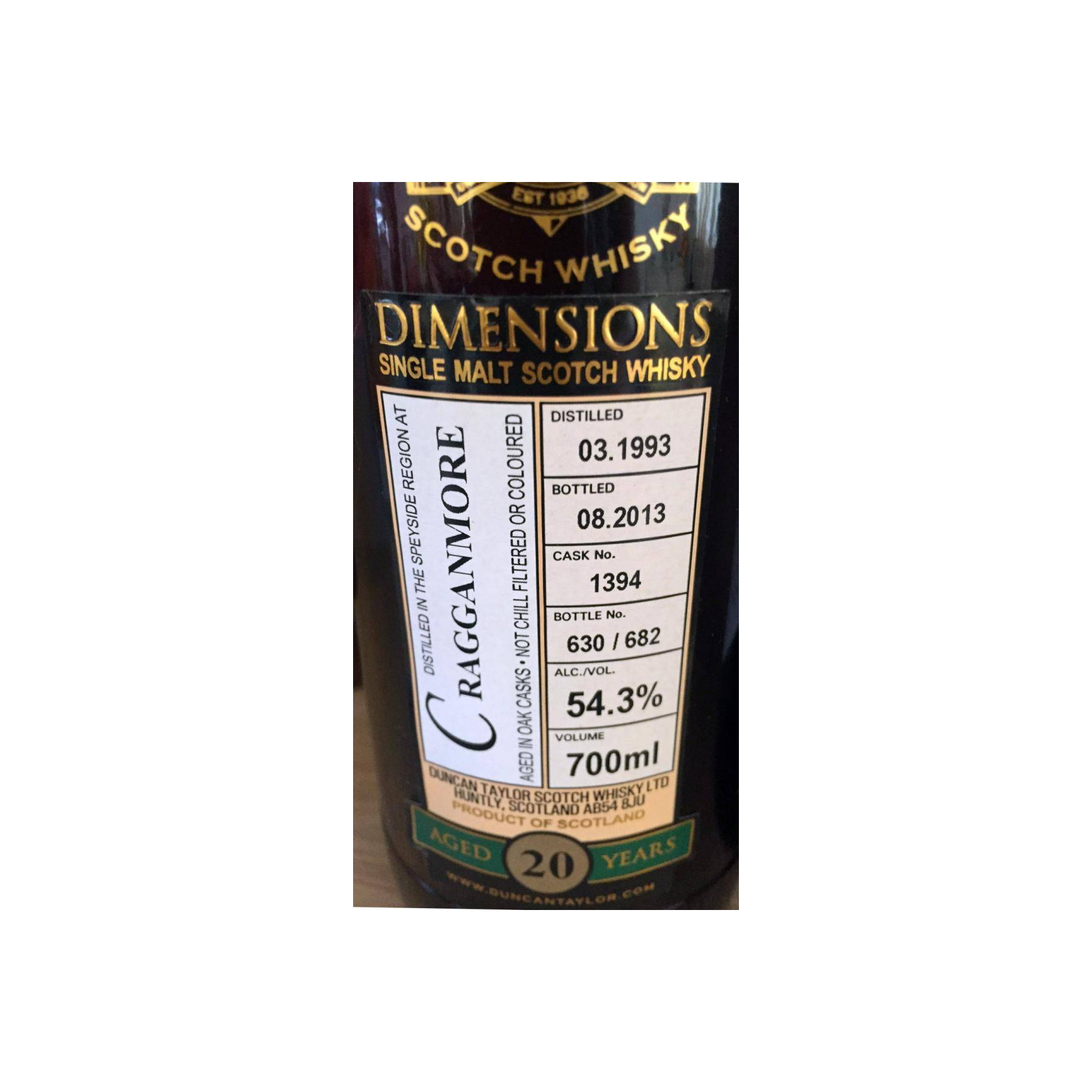 Cragganmore Dimensions 1993 20 Years Single Malt Whisky 2