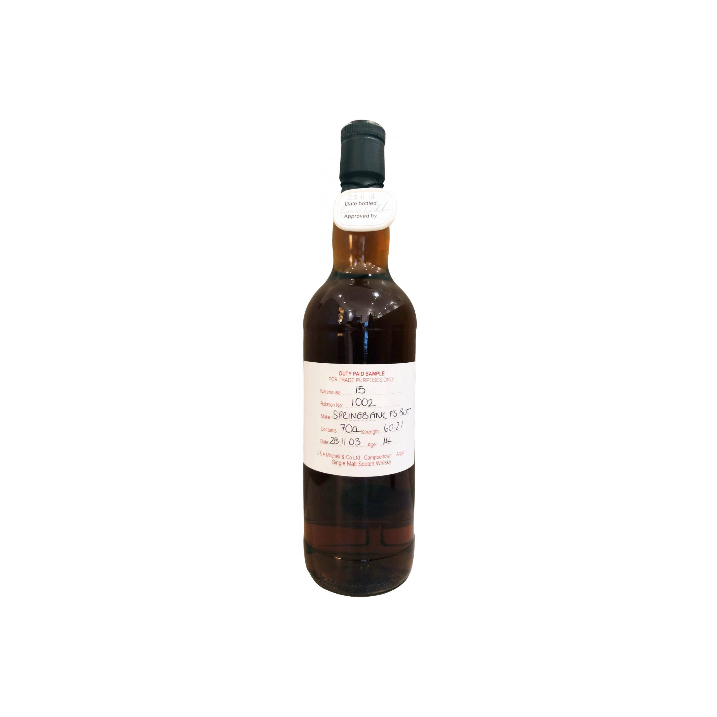 Springbank Duty Paid Sample - For Trade Purposes Only 2003 14 Years Single Malt Whisky