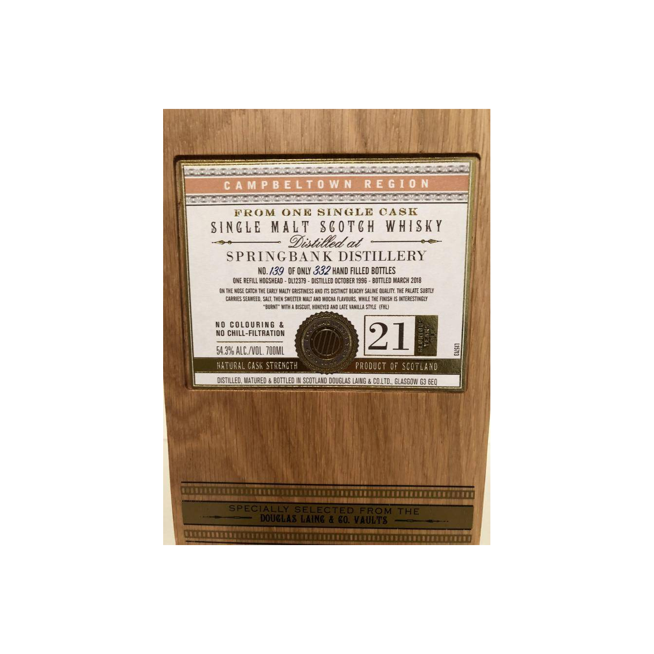 Springbank 1996 21 Years Single Malt Whisky 3