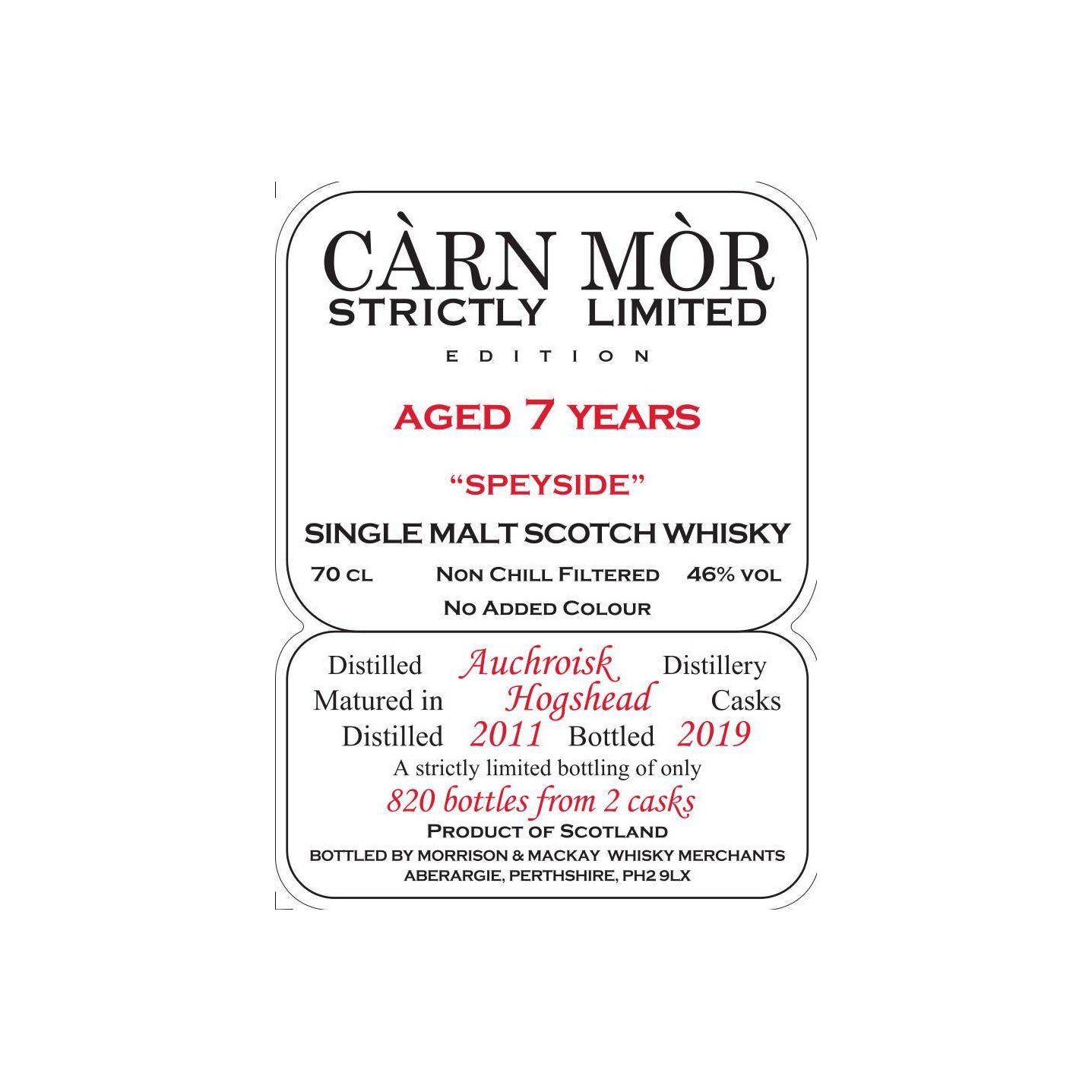 Auchroisk 2011 7 Years Single Malt Whisky 2