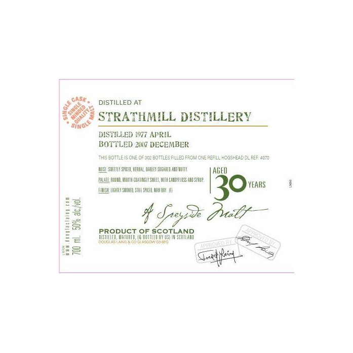 Strathmill Old Malt Cask 1977 30 Years Single Malt Whisky 2