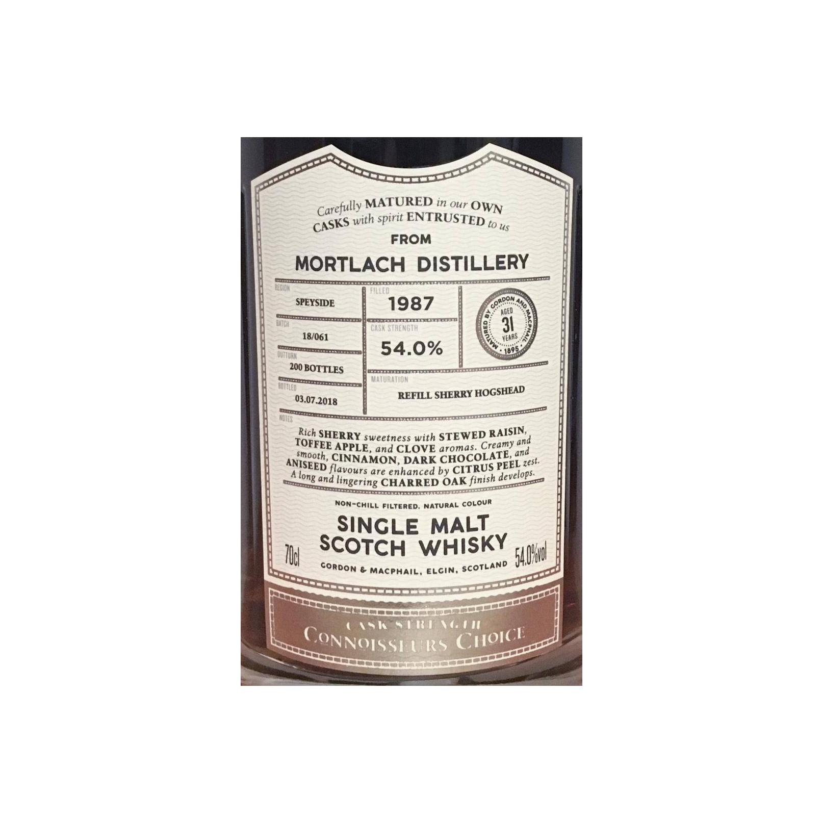 Mortlach Connoisseurs Choice - Cask Strength 1987 31 Years Single Malt Whisky 3