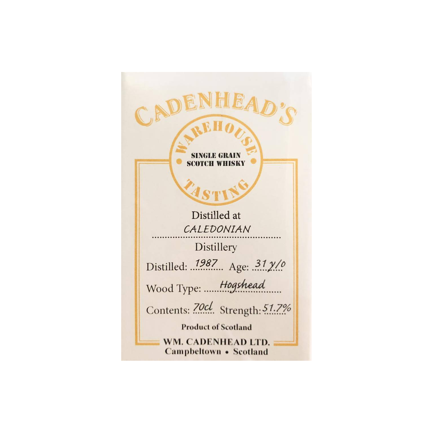 Caledonian 1987 31 Years Single Grain Whisky