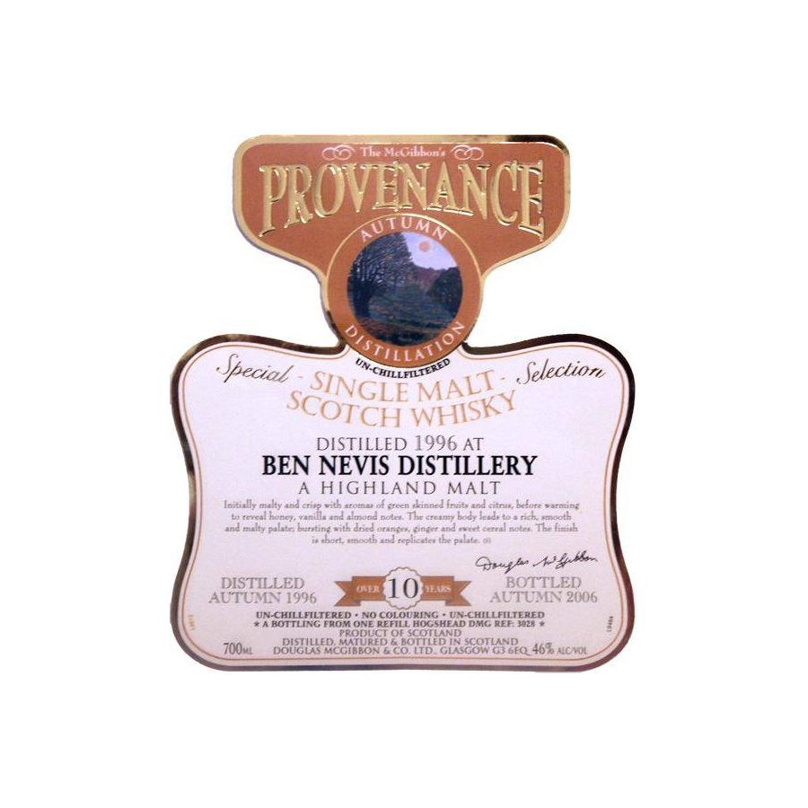 Ben Nevis McGibbon's Provenance 1996 10 Years Single Malt Whisky