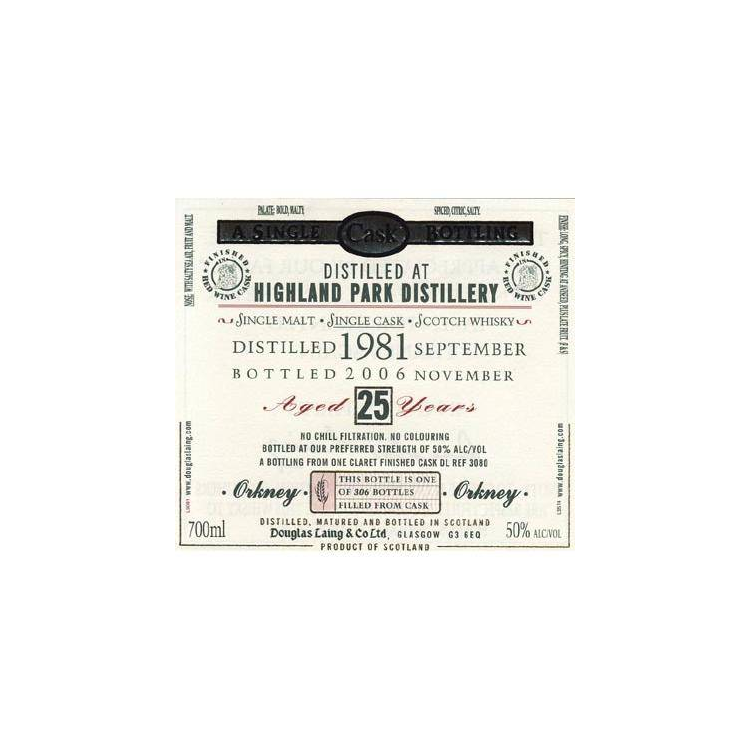 Highland Park Old Malt Cask 1981 25 Years Single Malt Whisky 2
