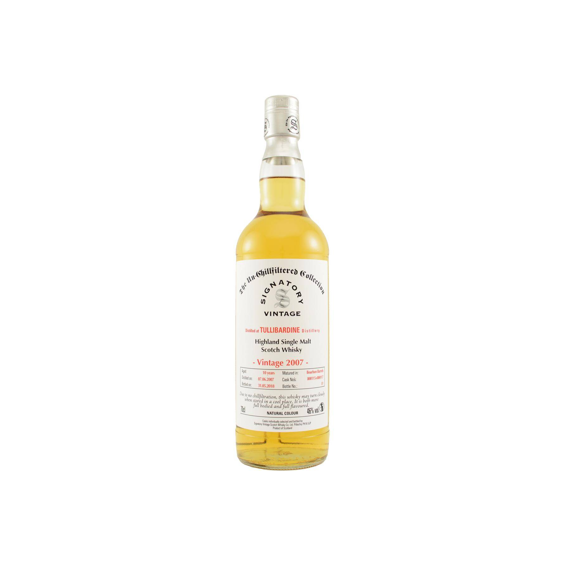 Tullibardine The Un-Chillfiltered Collection 2007 10 Years Single Malt Whisky
