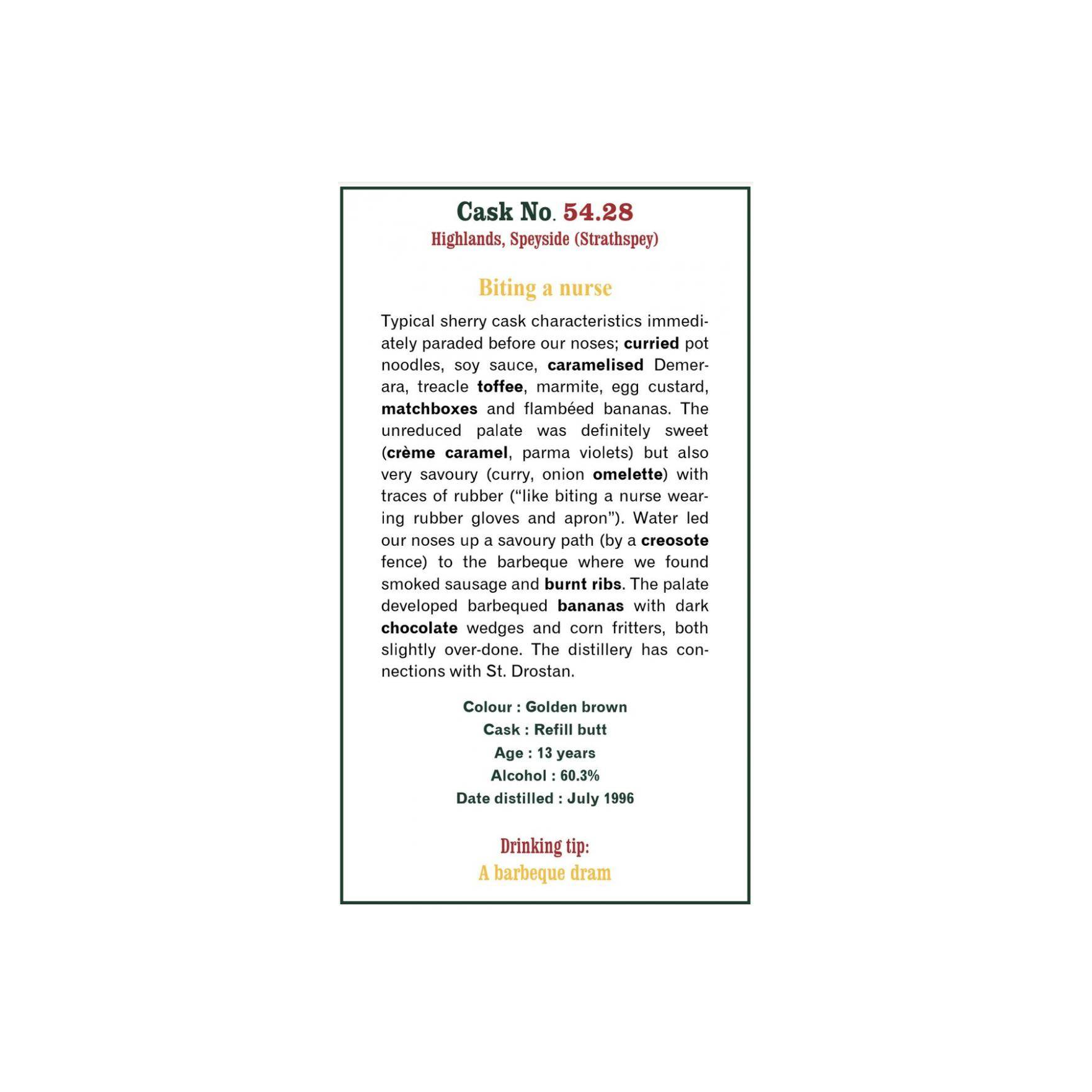 The Scotch Malt Whisky Society 1996 13 Years Single Malt Whisky