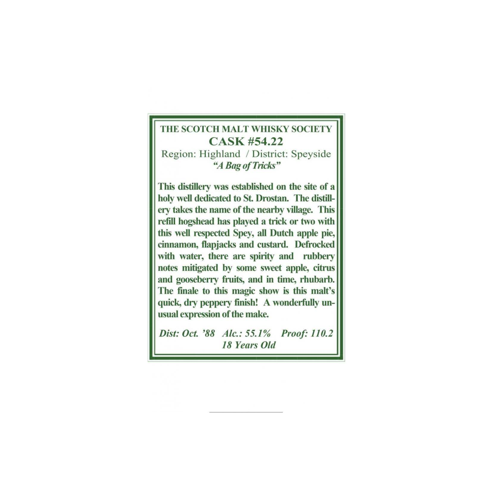 The Scotch Malt Whisky Society 1988 18 Years Single Malt Whisky