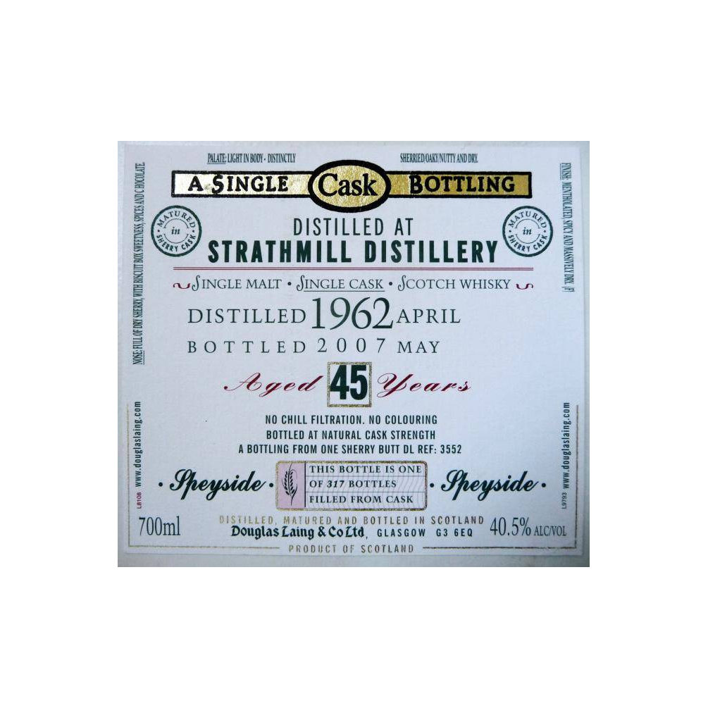 Strathmill Old Malt Cask 1962 45 Years Single Malt Whisky 2