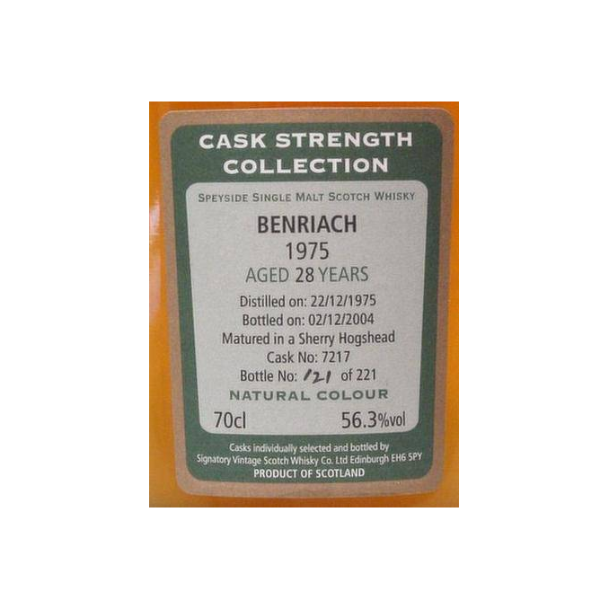 BenRiach Cask Strength Collection 1975 28 Years Single Malt Whisky 2