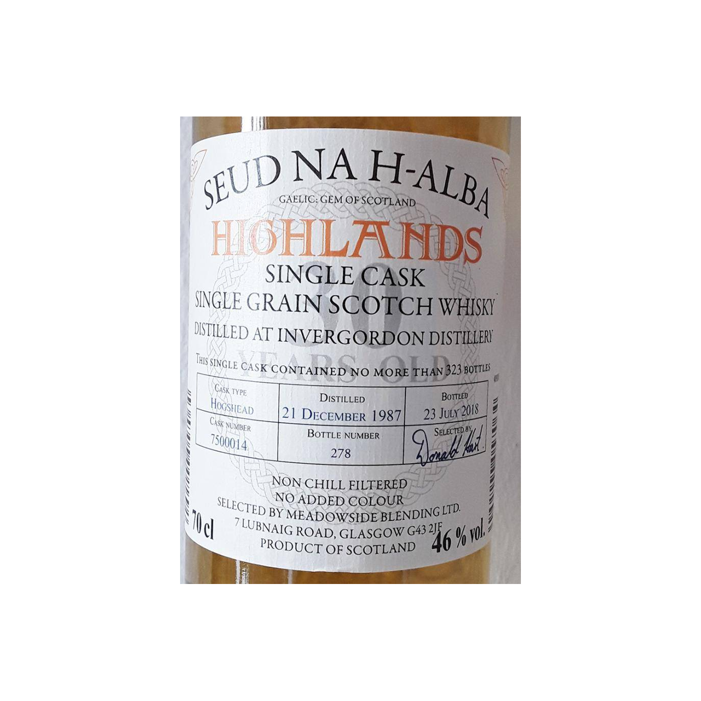 Invergordon 1987 30 Years Single Grain Whisky 2