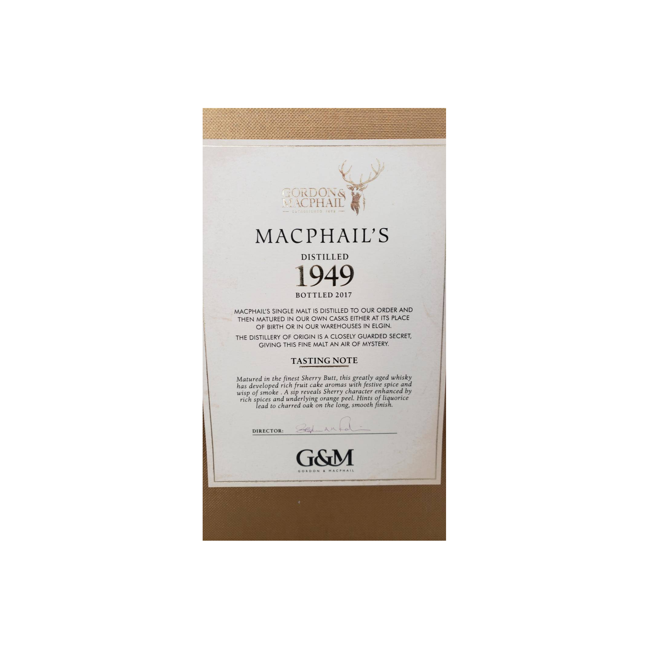 Gordon & MacPhail 1949 68 Years Single Malt Whisky 3