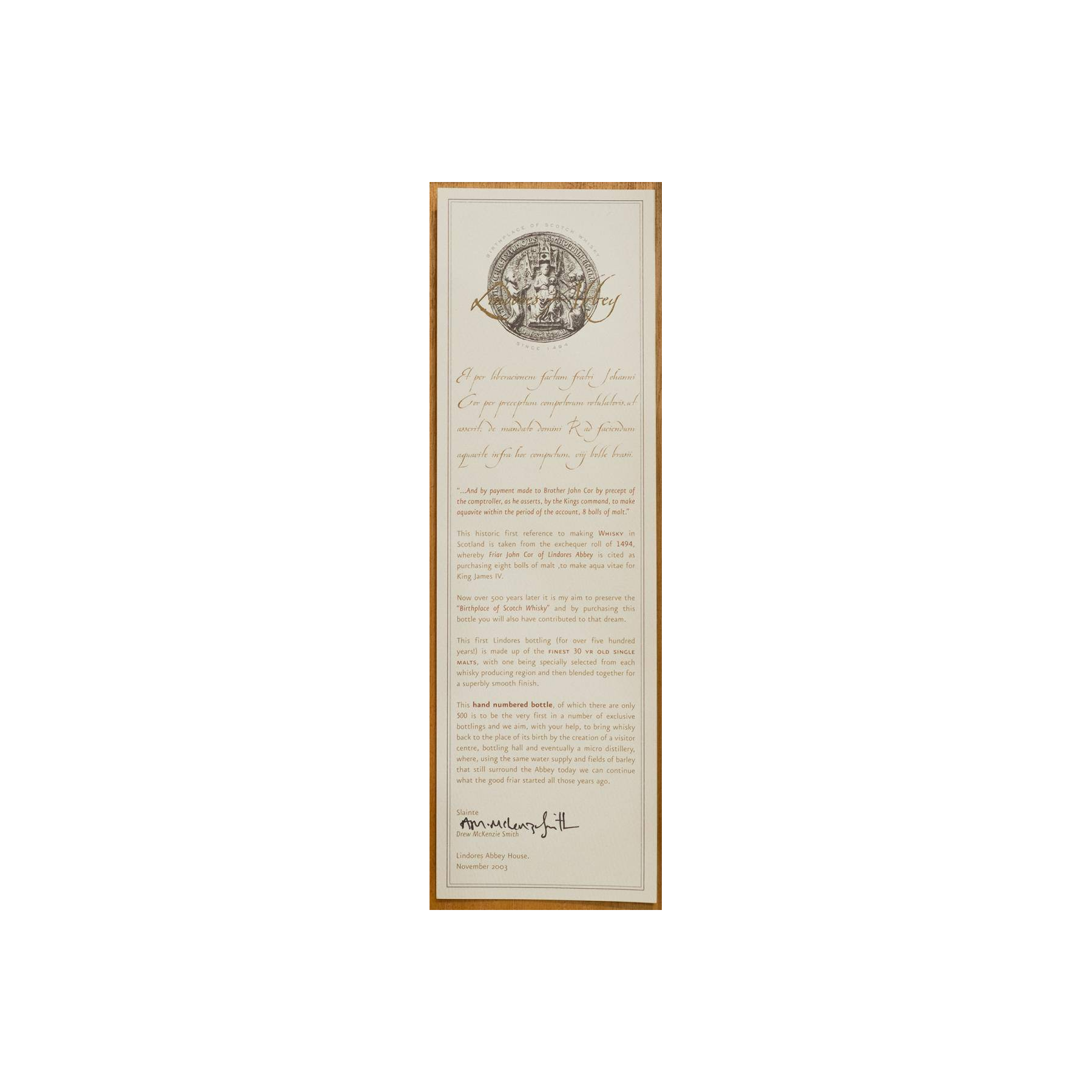 Lindores Abbey 30-year-old DT 3