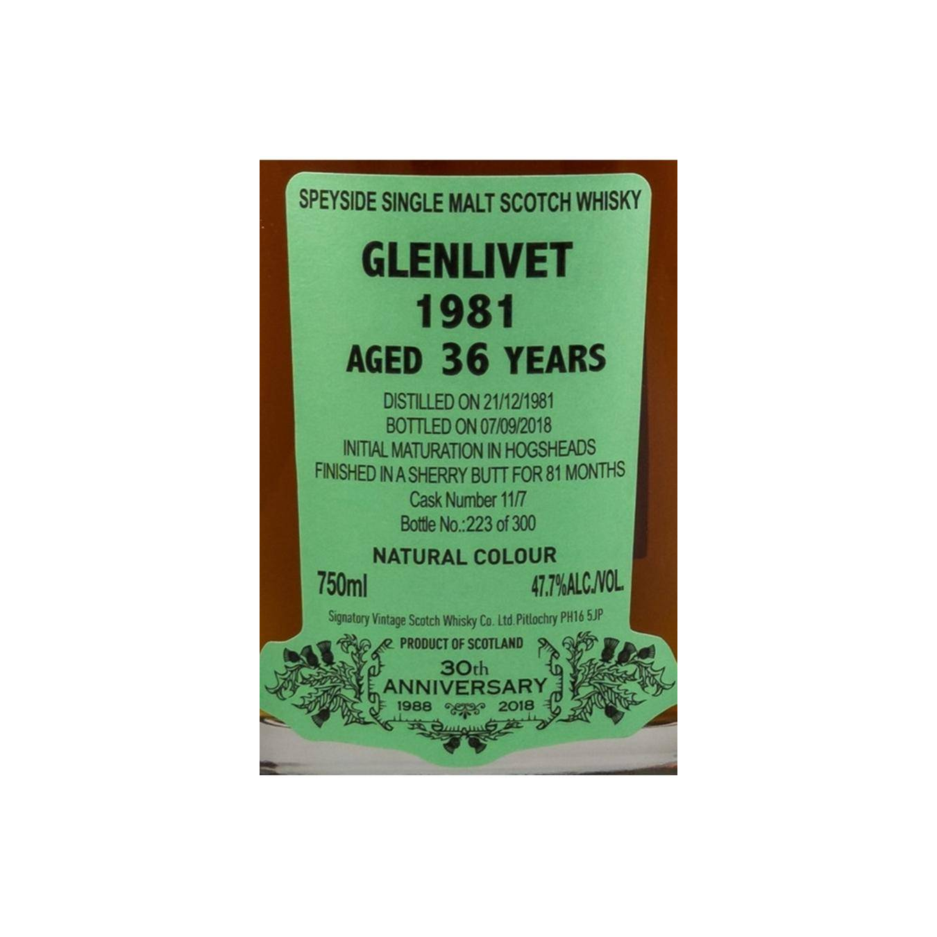 The Glenlivet 1981 36 Years Single Malt Whisky 2