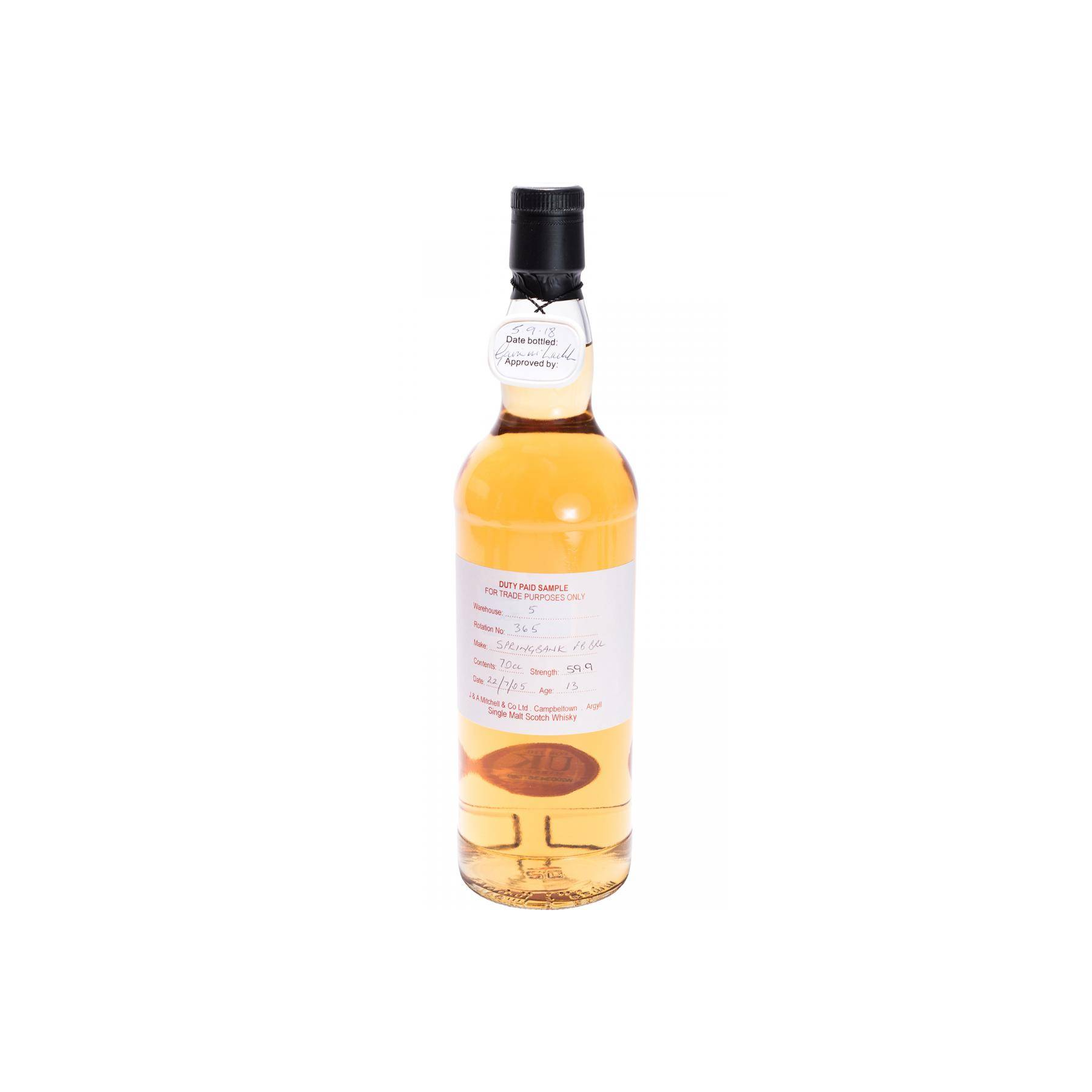 Springbank Duty Paid Sample - For Trade Purposes Only 2005 13 Years Single Malt Whisky