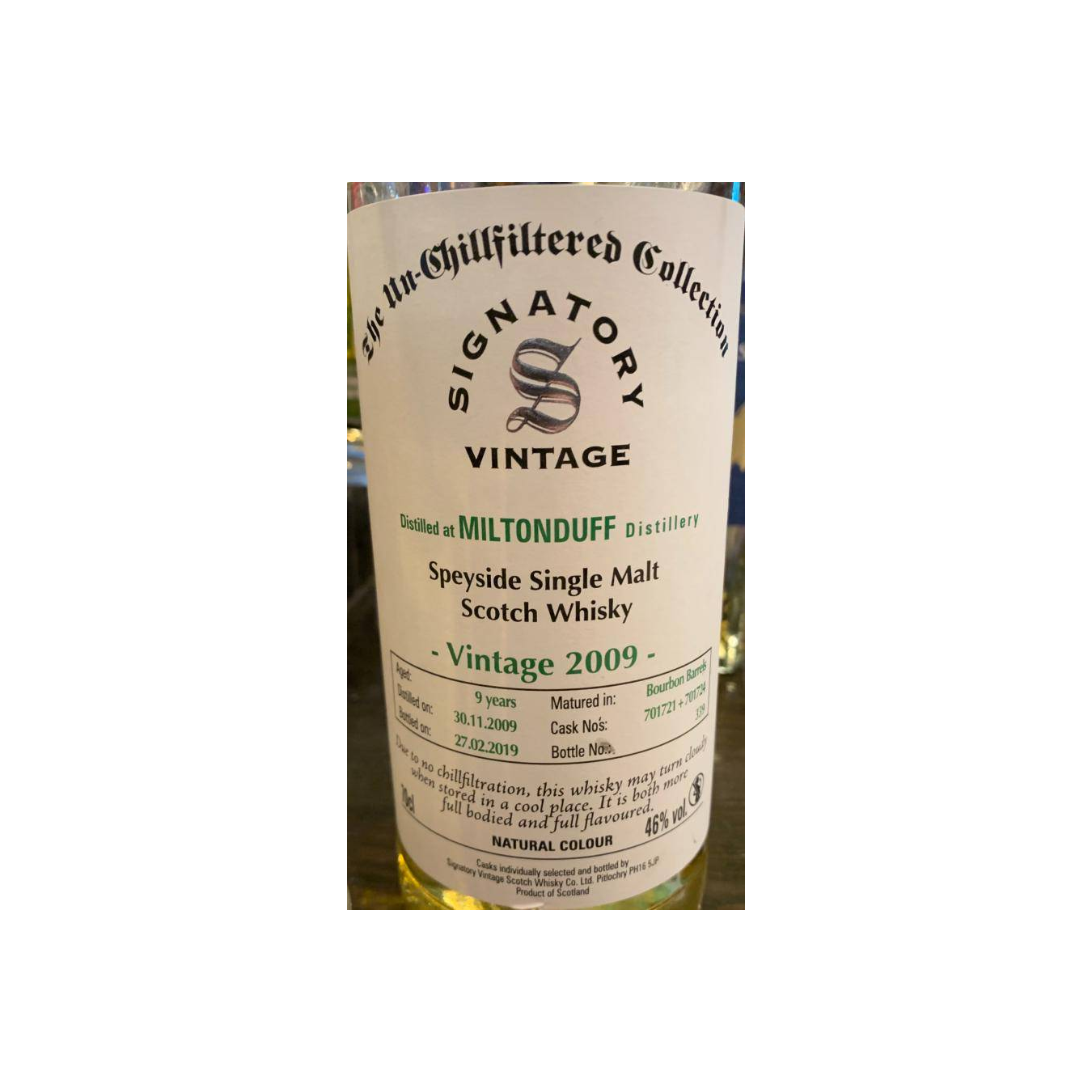 Miltonduff The Un-Chillfiltered Collection 2009 9 Years Single Malt Whisky 2