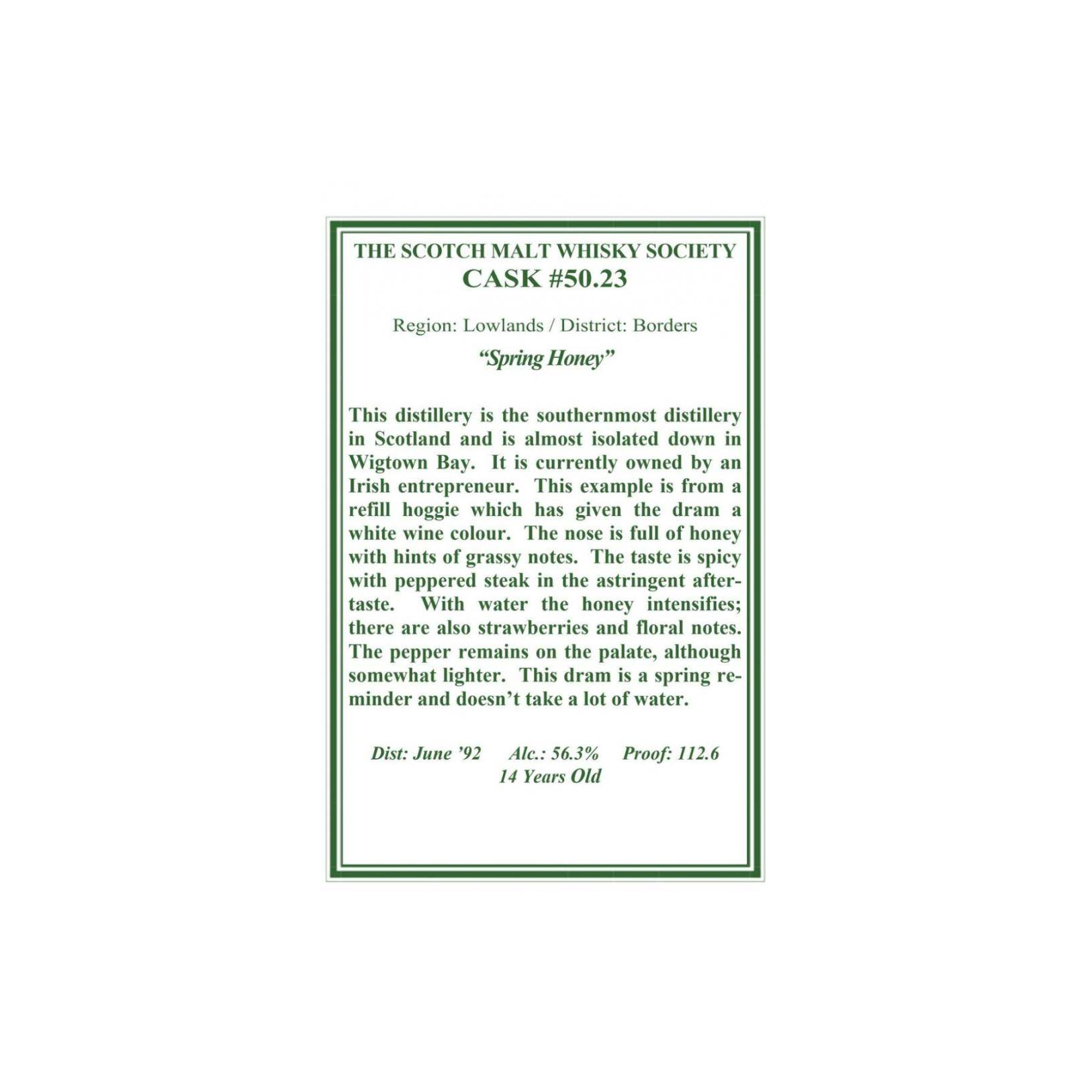 The Scotch Malt Whisky Society 1992 14 Years Single Malt Whisky