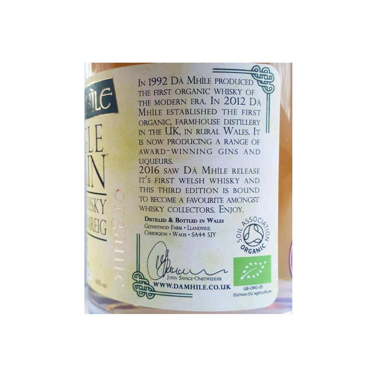 Dà Mhìle Organic Single Grain Welsh Whisky 2