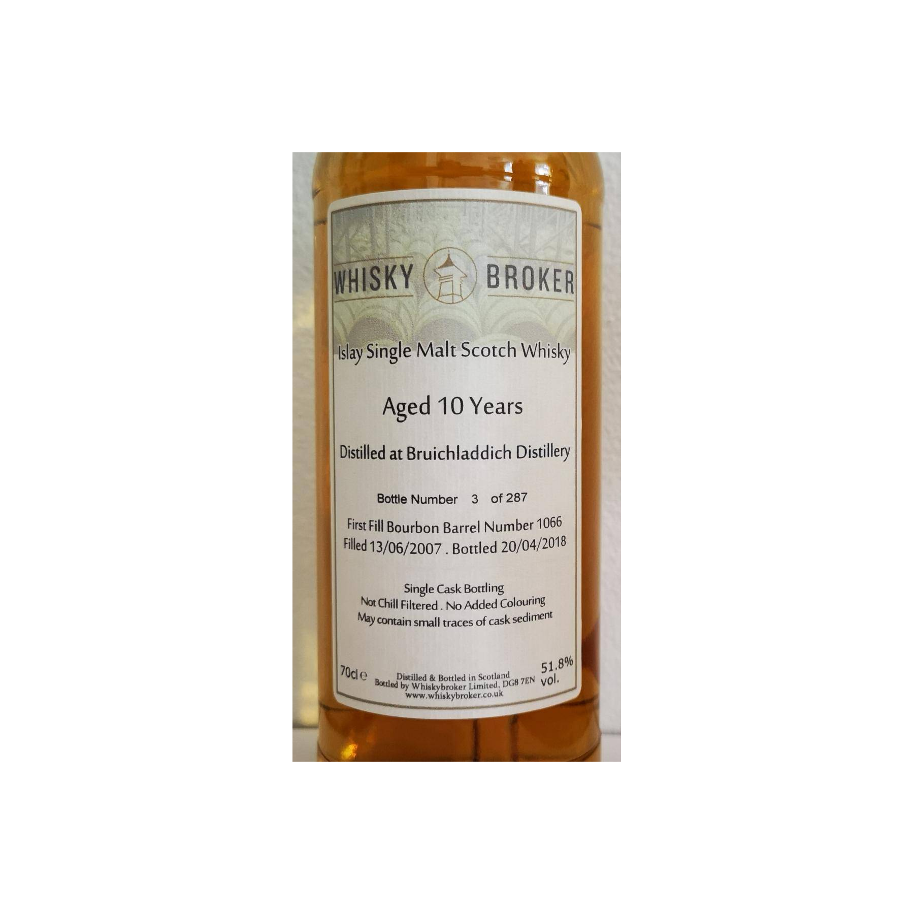 Bruichladdich 2007 10 Years Single Malt Whisky