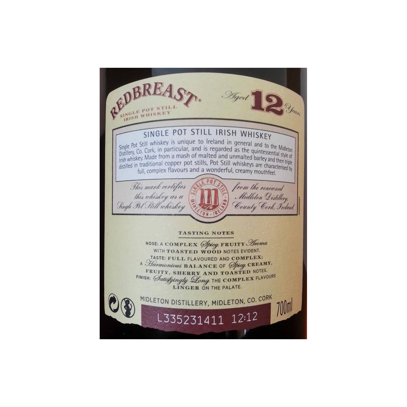 Redbreast 12 Years Single Pot Still Whisky 2
