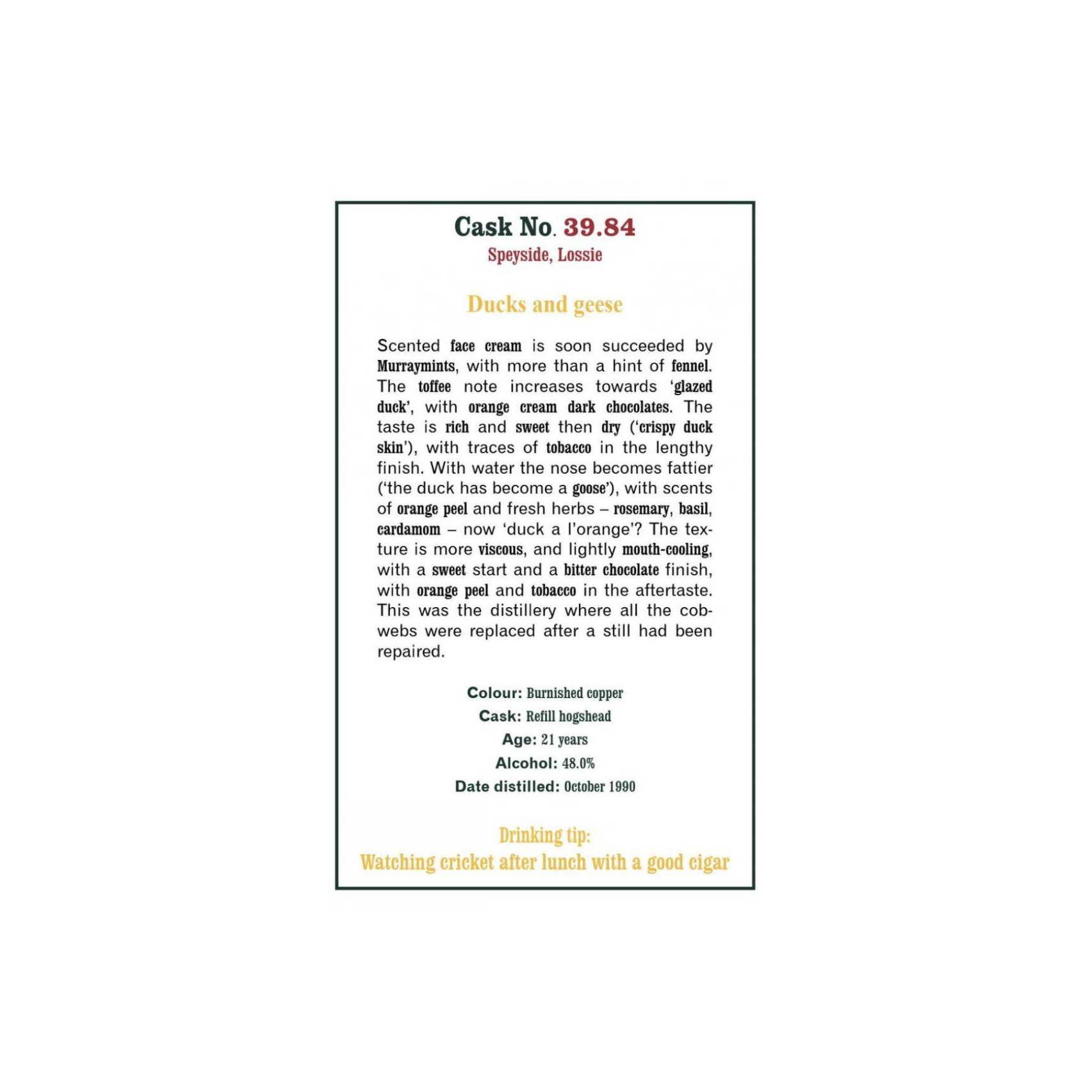 The Scotch Malt Whisky Society 1990 21 Years Single Malt Whisky