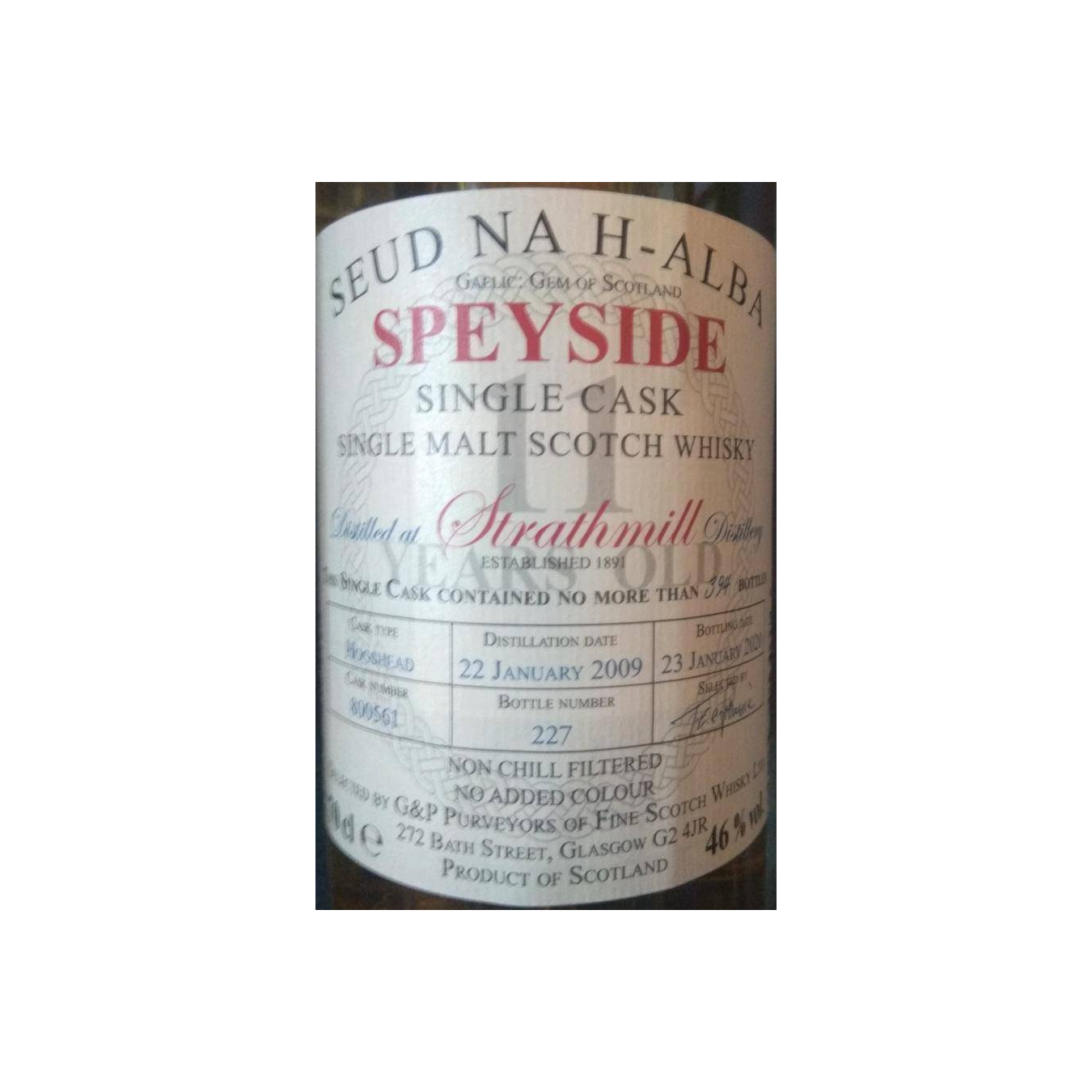 Strathmill 2009 11 Years Single Malt Whisky 2