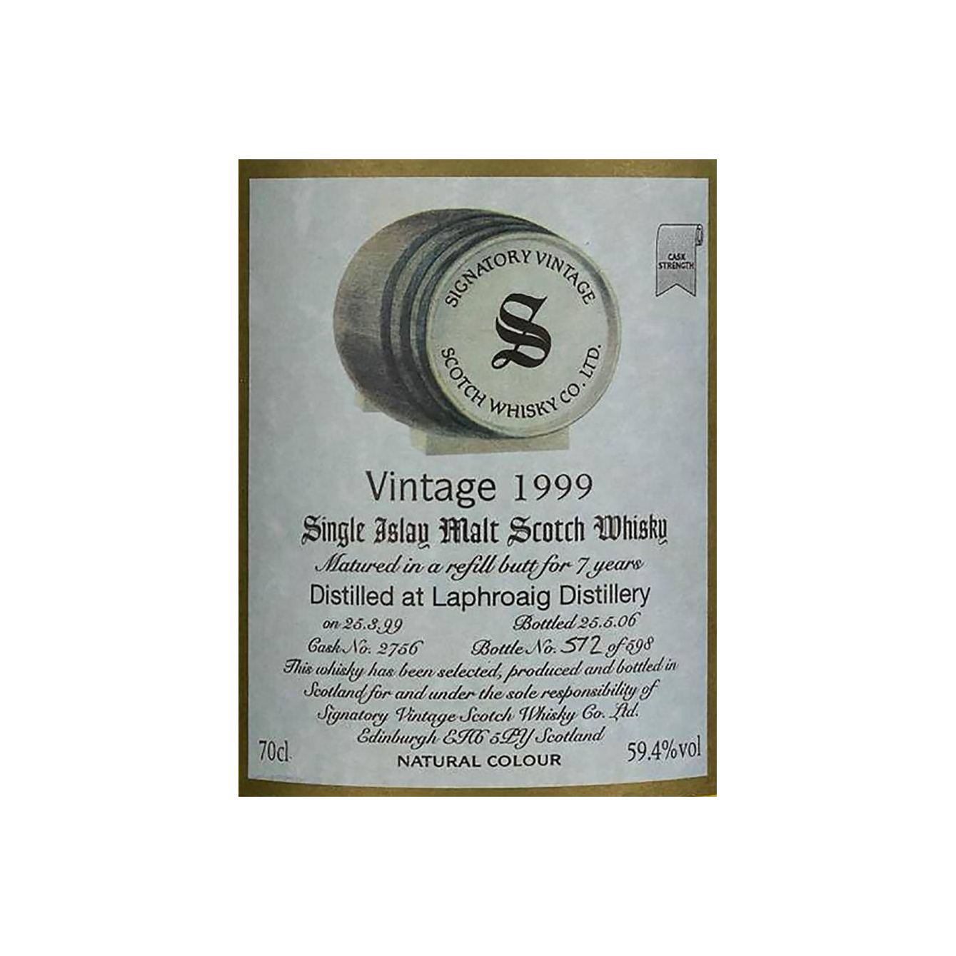 Laphroaig Vintage Collection - Dumpy 1999 7 Years Single Malt Whisky 3