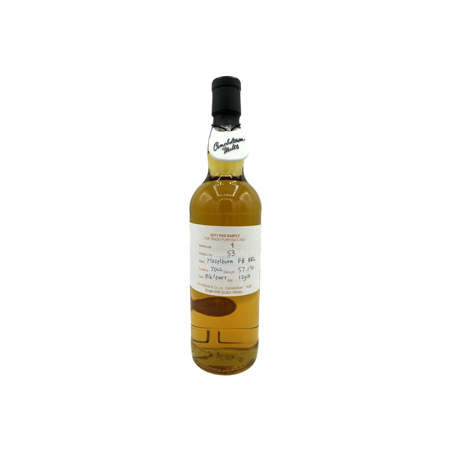 Hazelburn Duty Paid Sample - For Trade Purposes Only 2007 12 Years Single Malt Whisky