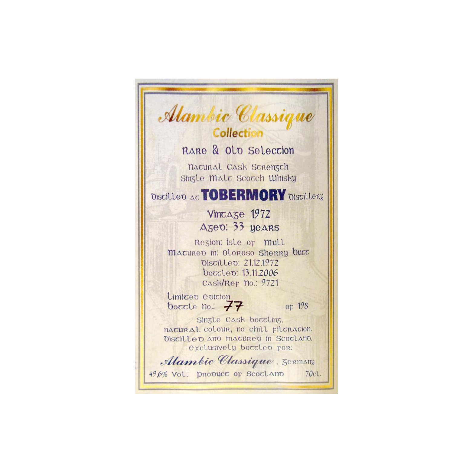 Tobermory 1972 33 Years Single Malt Whisky 2