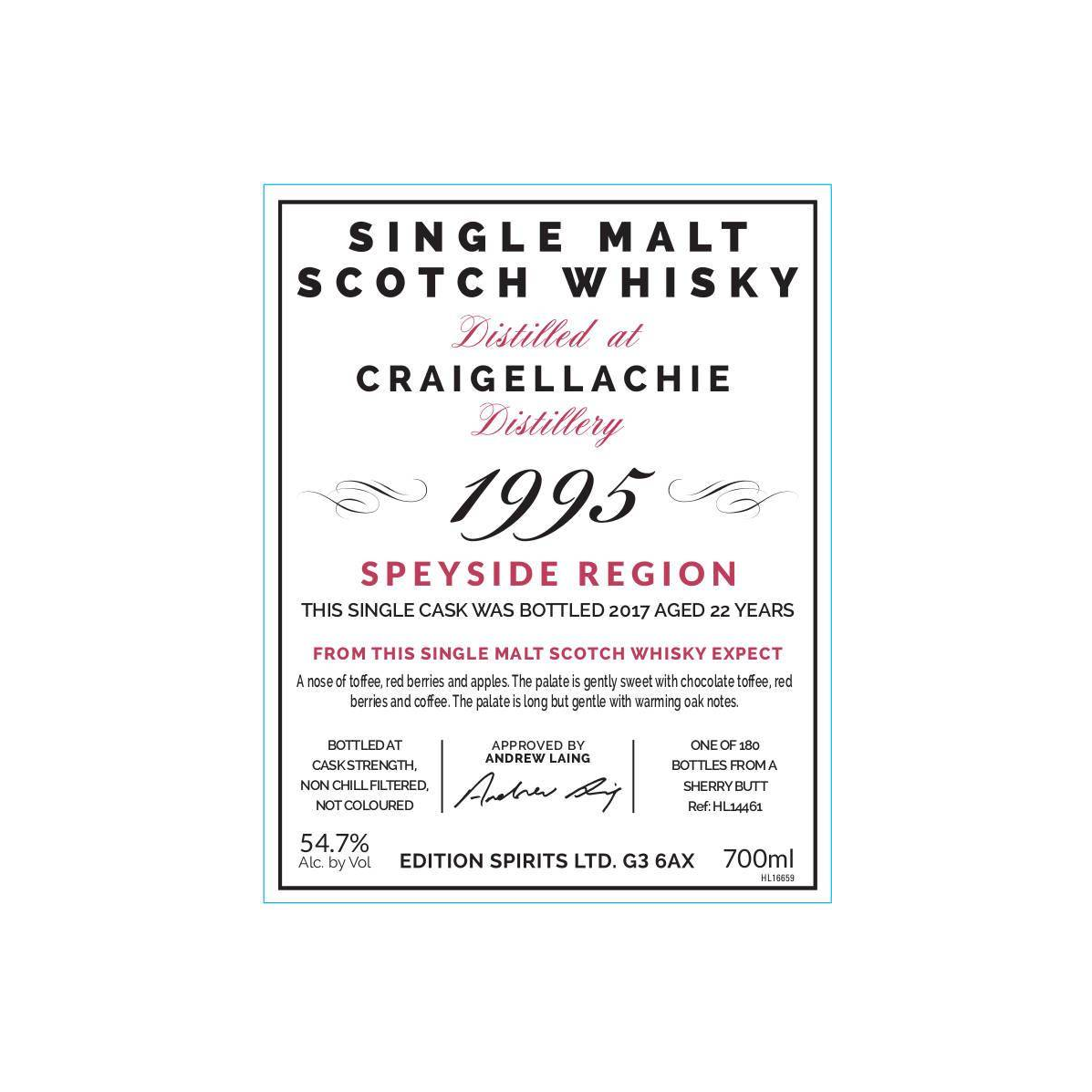 Craigellachie The First Editions 1995 22 Years Single Malt Whisky 2