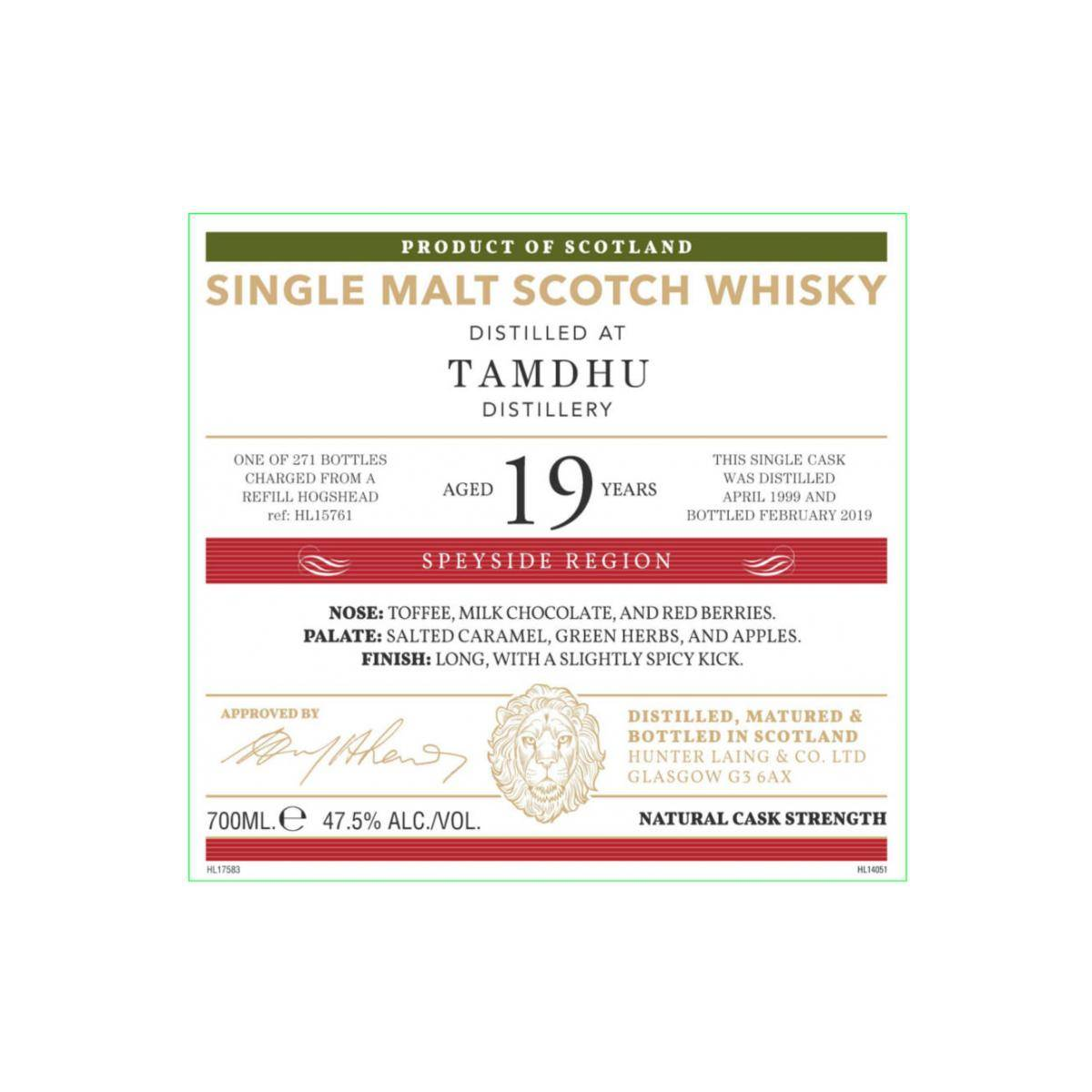 Tamdhu Old Malt Cask 1999 19 Years Single Malt Whisky
