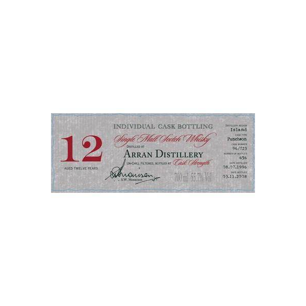 Arran Individual Cask Bottling 1996 12 Years Single Malt Whisky 2
