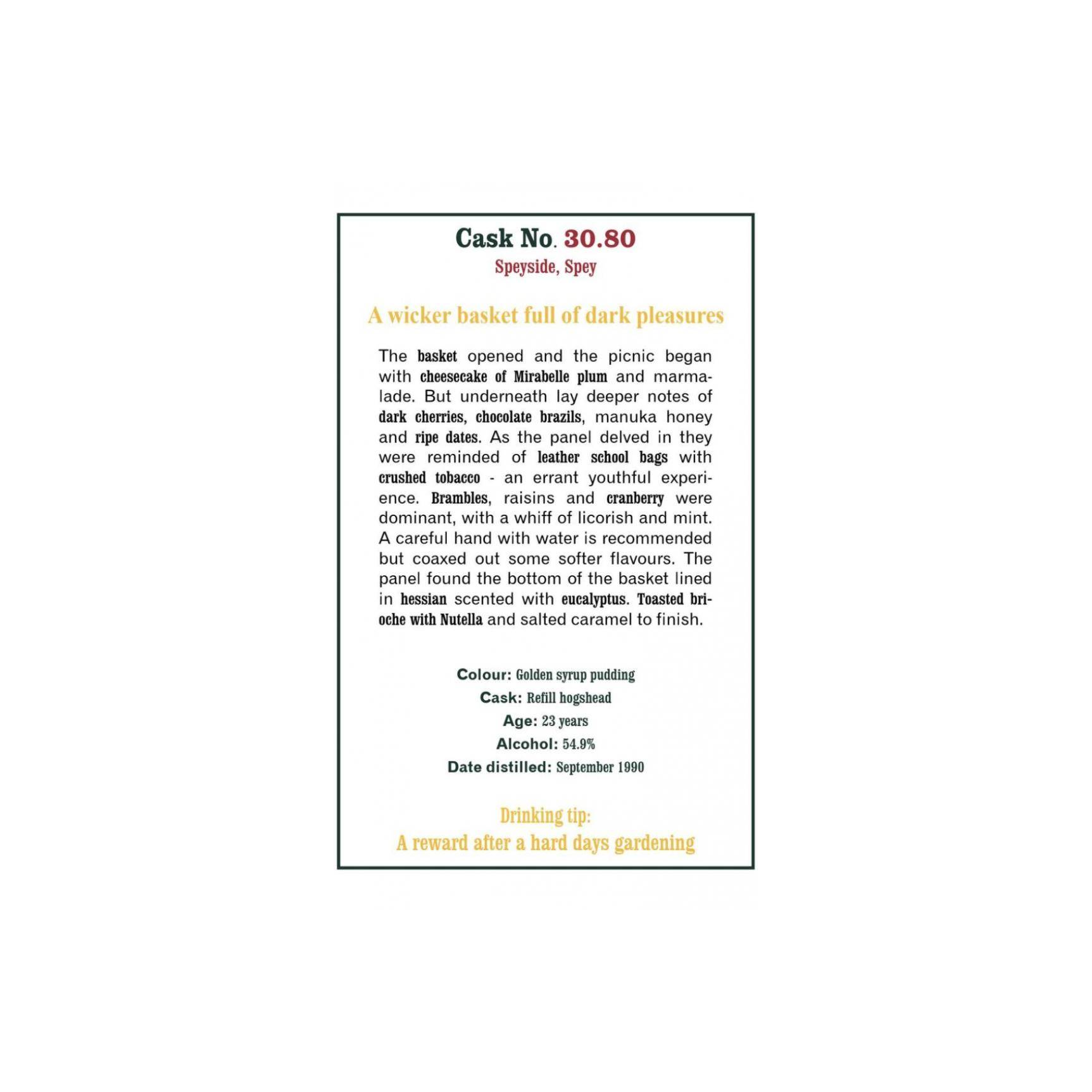 The Scotch Malt Whisky Society 1990 23 Years Single Malt Whisky