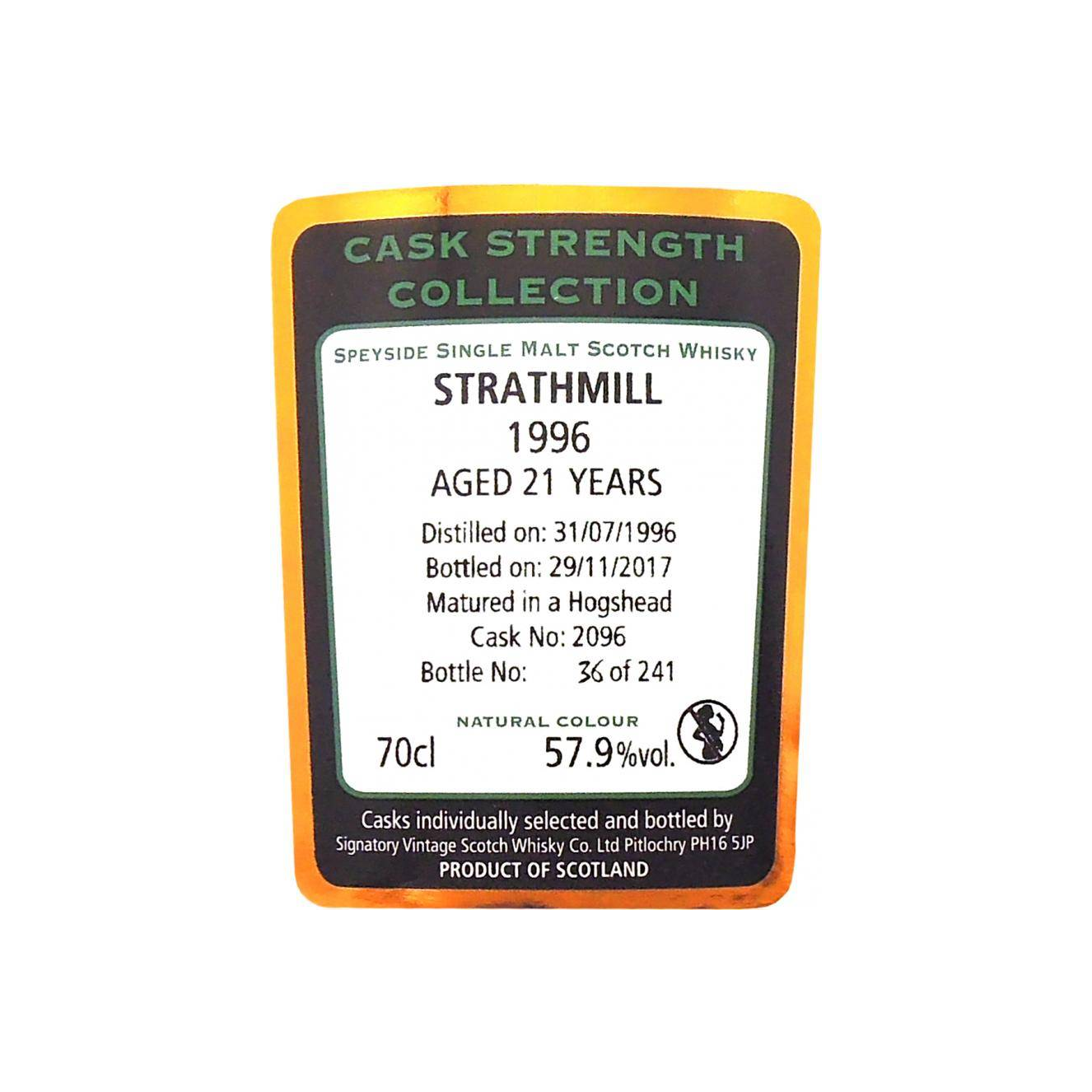 Strathmill Cask Strength Collection 1996 21 Years Single Malt Whisky 2