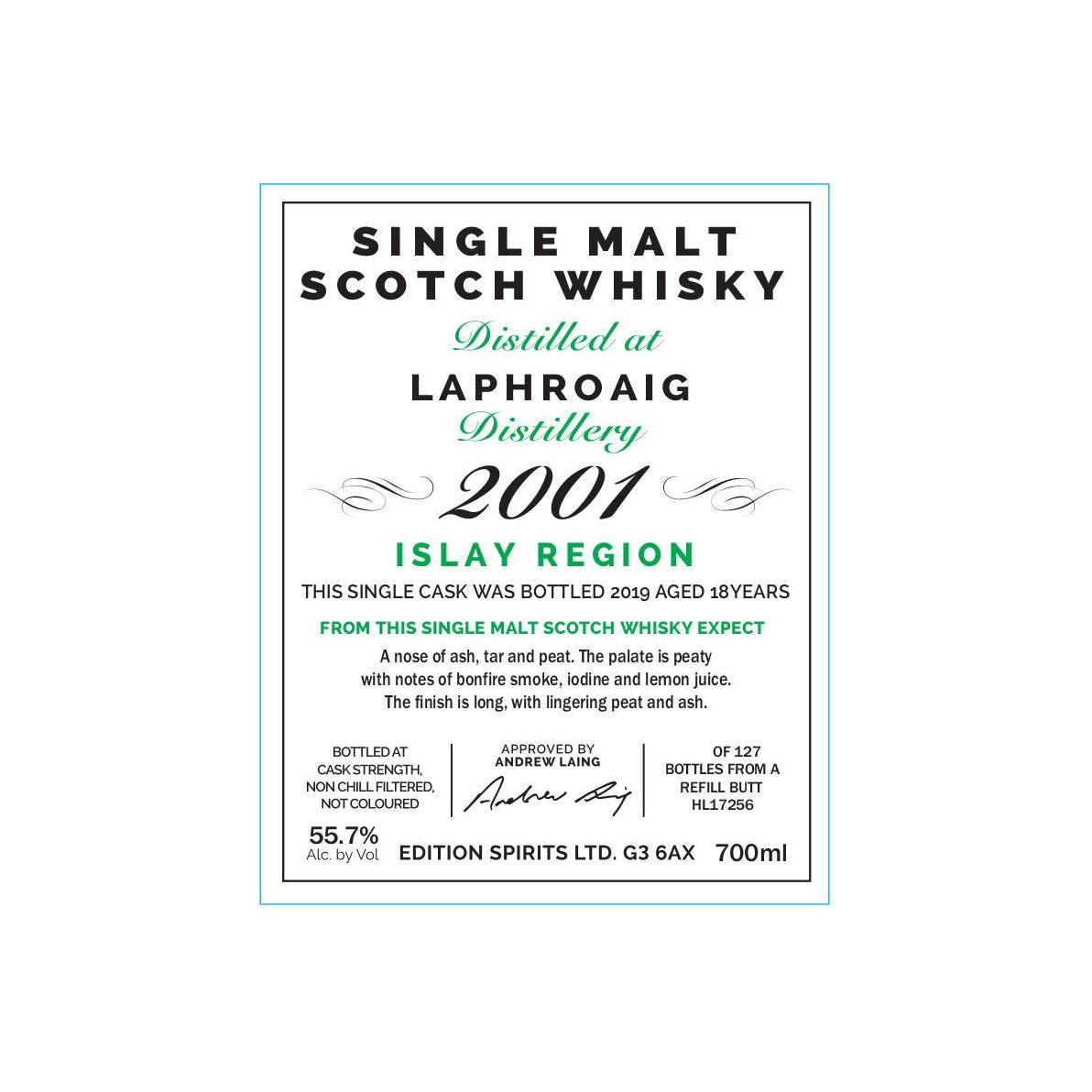 Laphroaig The First Editions 2001 18 Years Single Malt Whisky