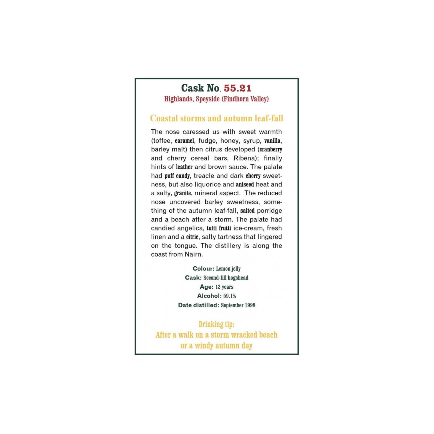 The Scotch Malt Whisky Society 1998 12 Years Single Malt Whisky