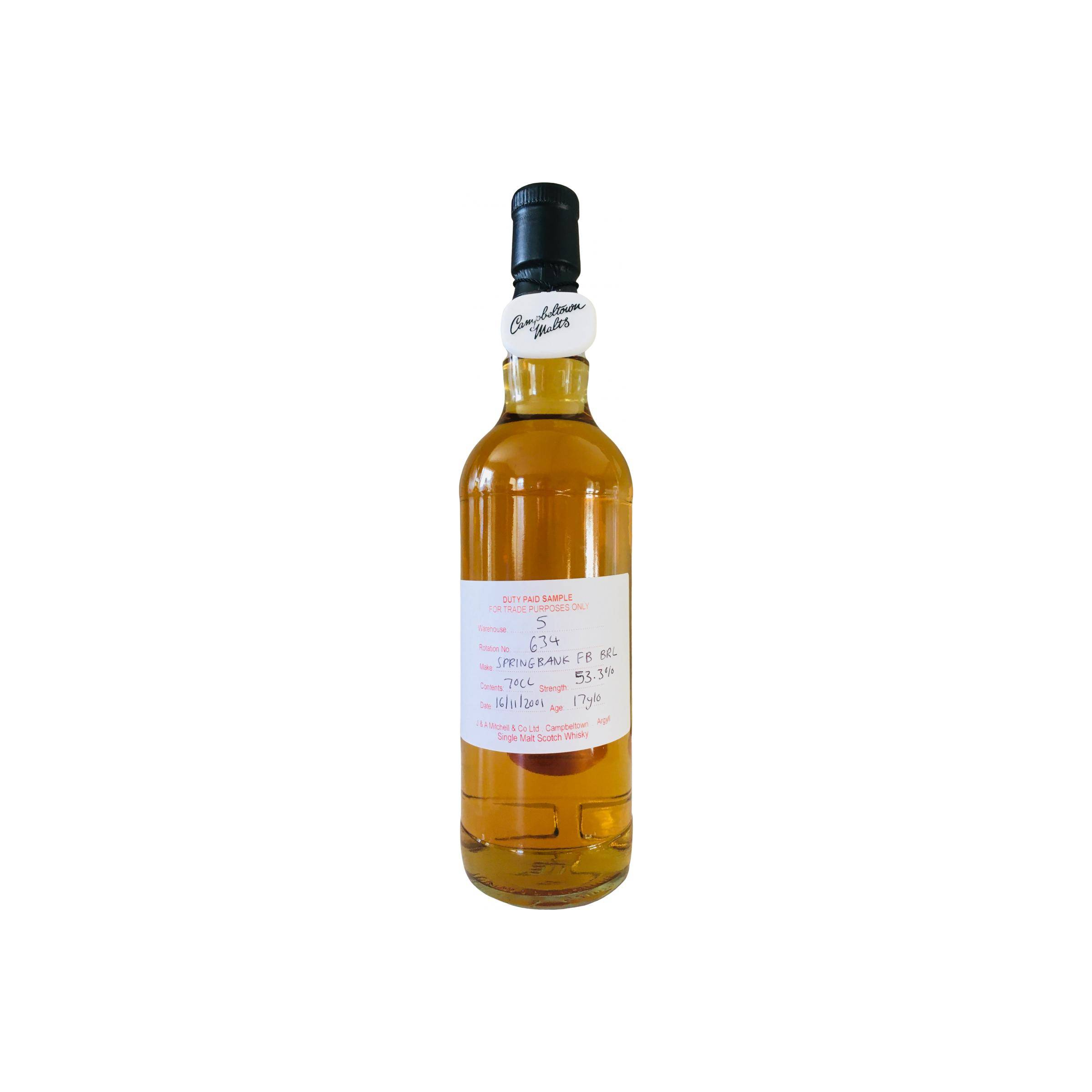 Springbank Duty Paid Sample - For Trade Purposes Only 2001 17 Years Single Malt Whisky