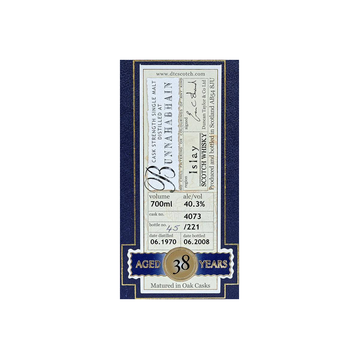 Bunnahabhain Rare Auld 1970 38 Years Single Malt Whisky 2